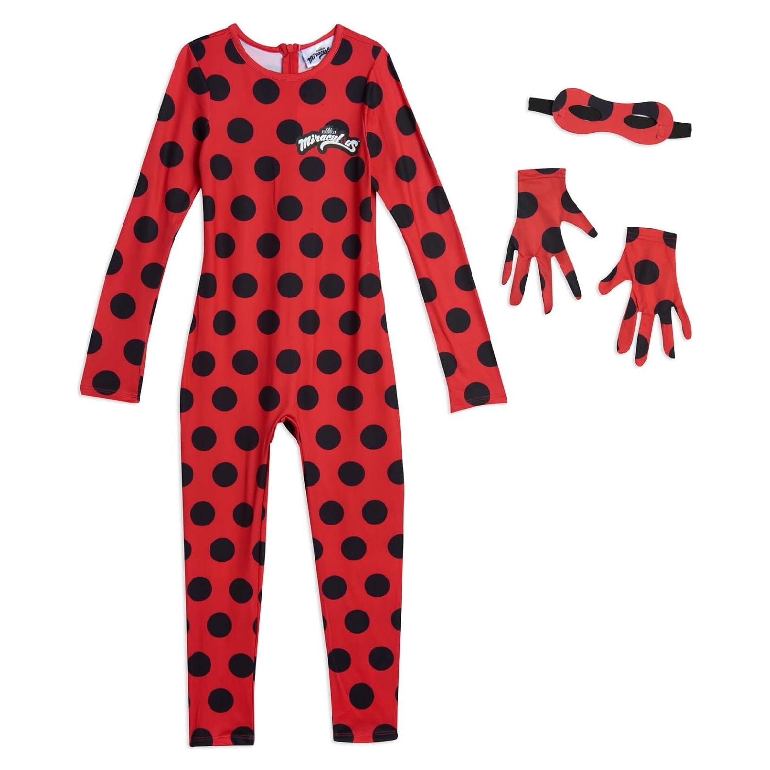 Disfraz de Miraculous Ladybug para Niñas 3 Piezas - Rojo 10-12