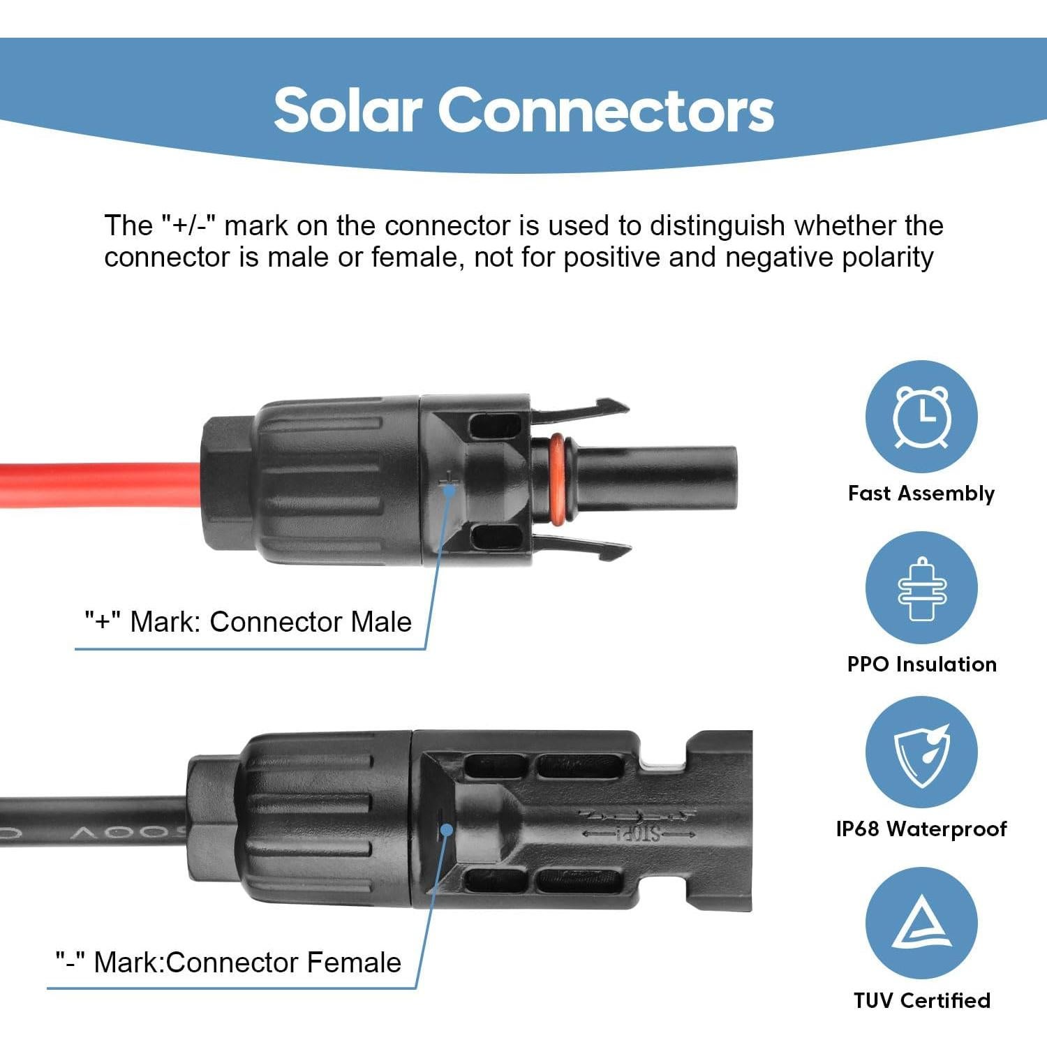 Adaptador Solar PAEKQ 10AWG a Conector Anderson 3,05m