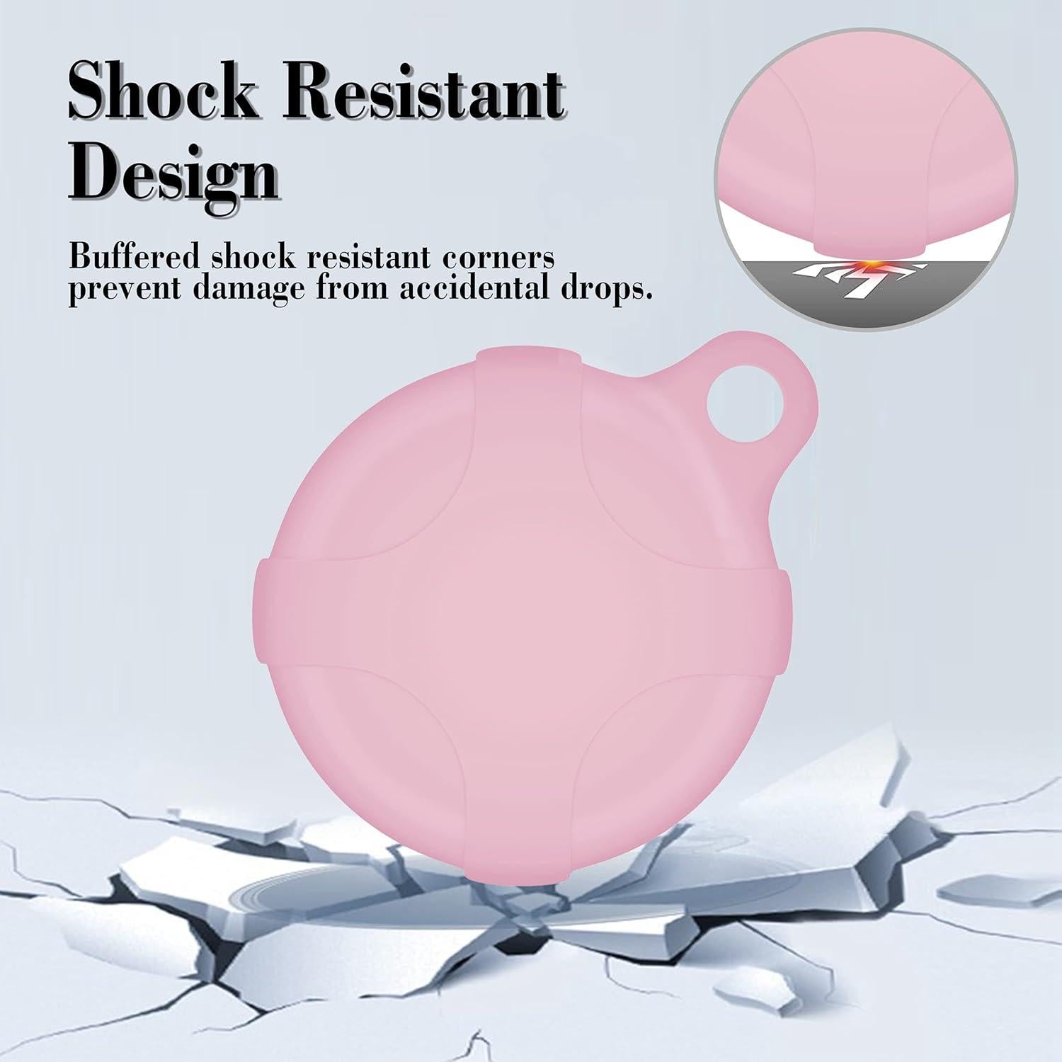 Funda de Silicona Rosa Bebé para AirTag con Mosquetón - Azrra