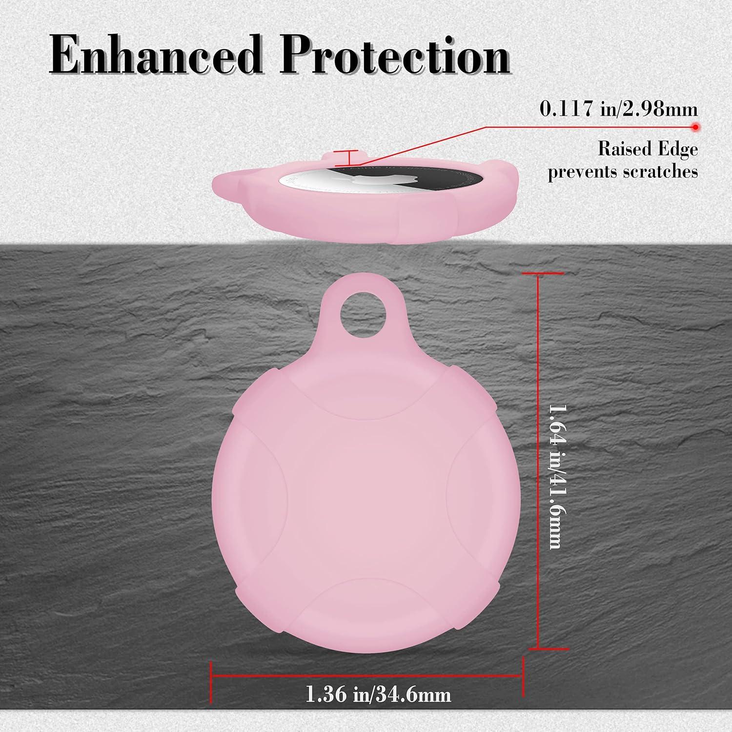 Funda de Silicona Rosa Bebé para AirTag con Mosquetón - Azrra