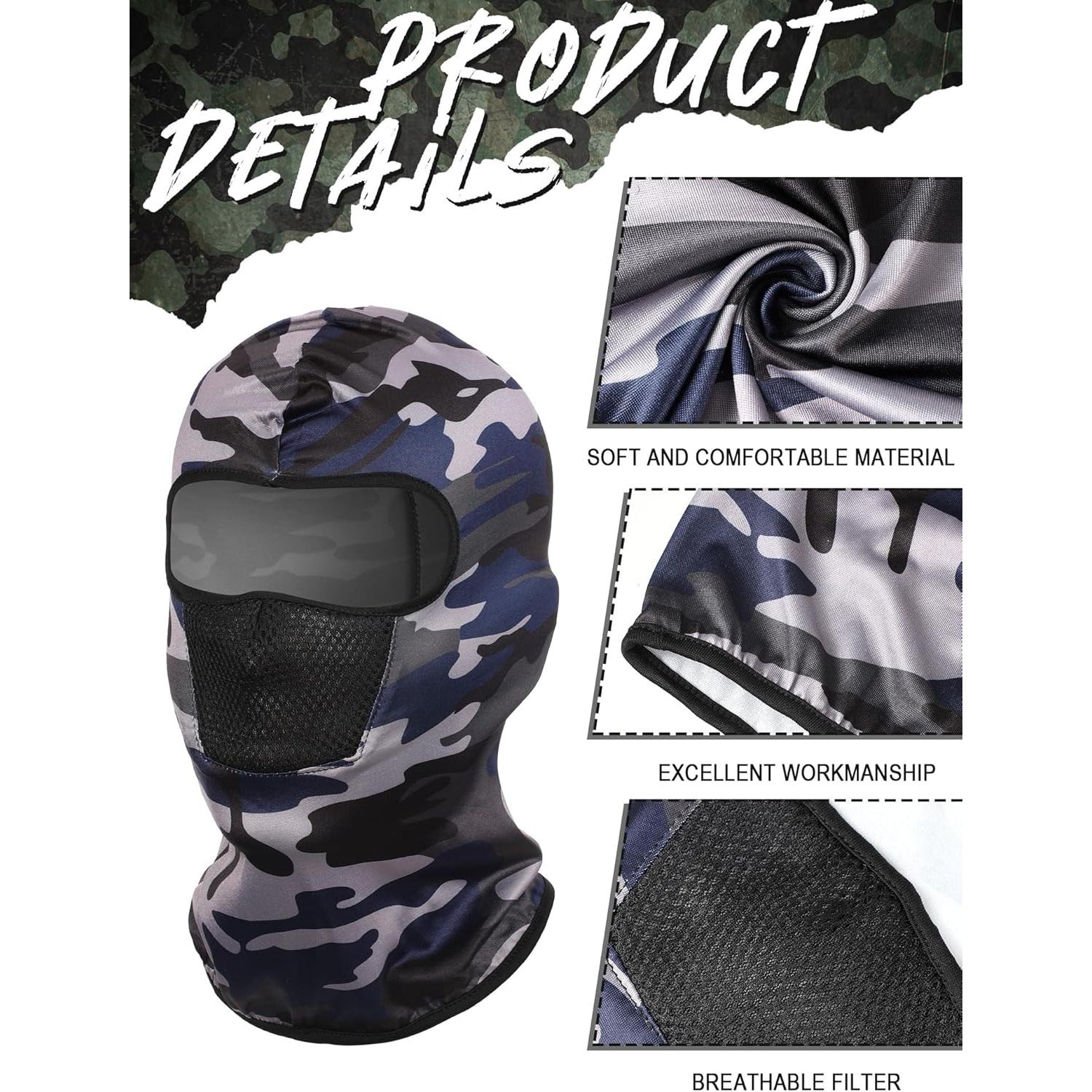 Balaclava SATINIOR 9 Piezas Camo Transpirable Solar