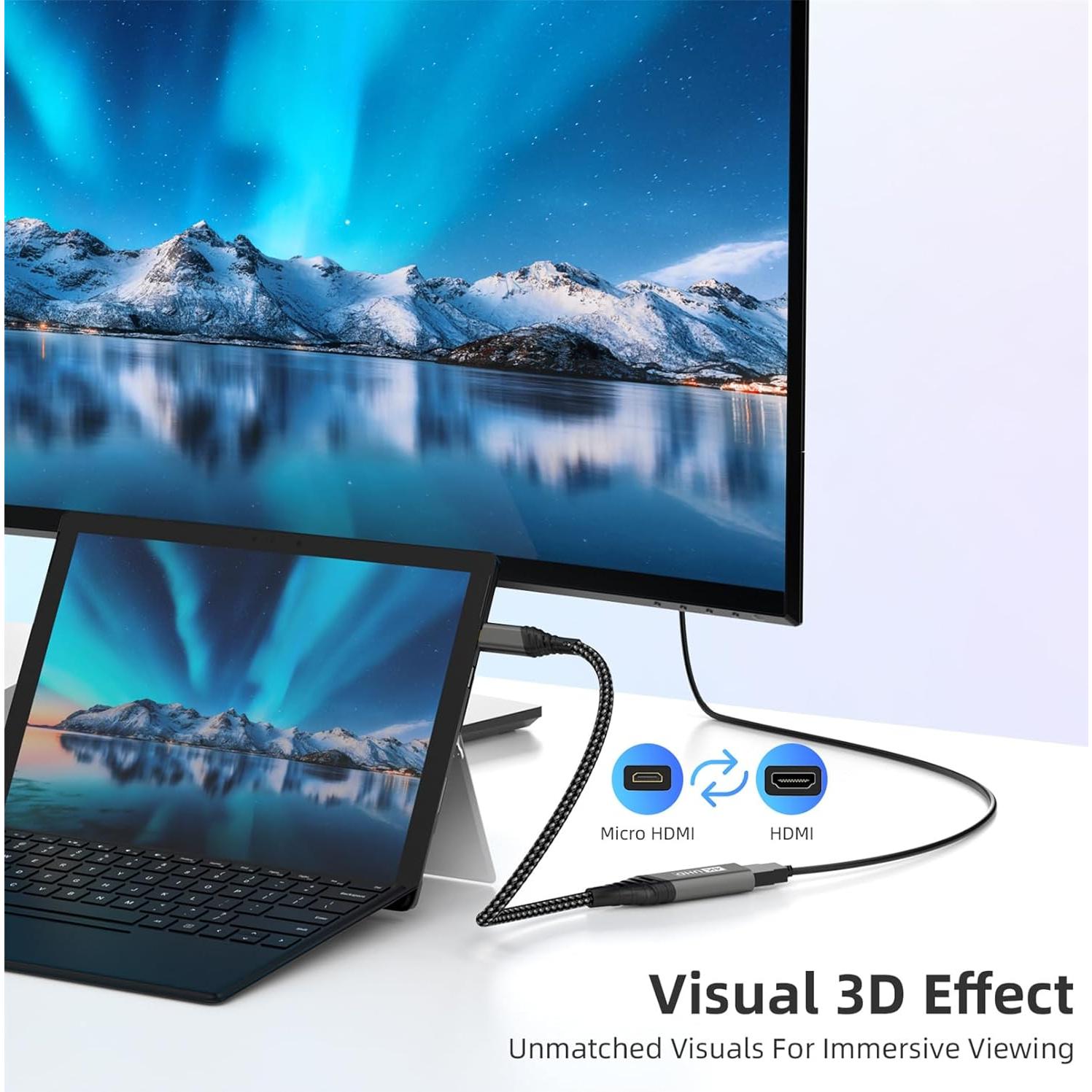 Adaptador Micro HDMI a HDMI 4K 60Hz - Noblefull