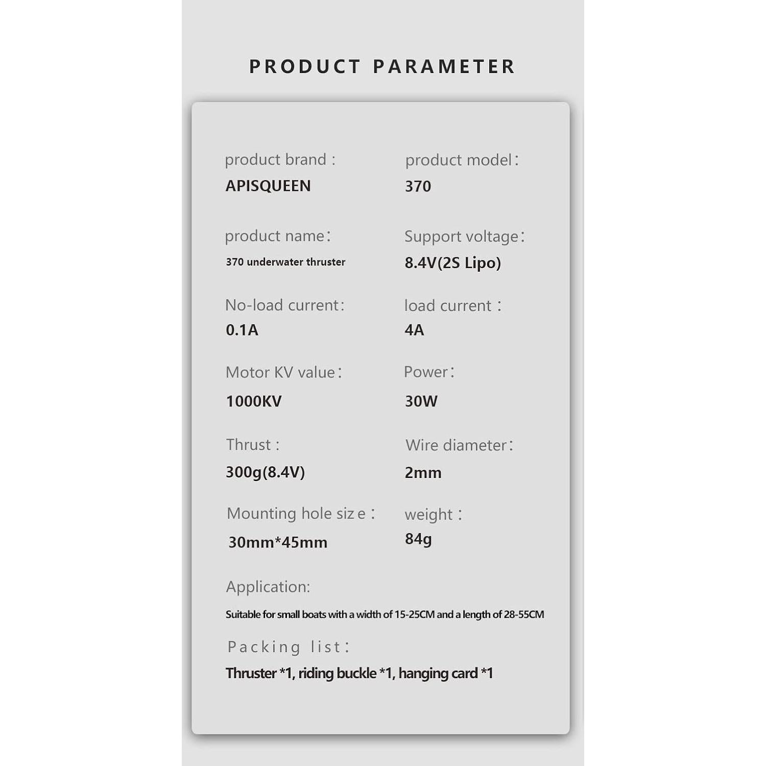 Propulsor Submarino ApisQueen BM70 8.4V 22W IP68 CCW