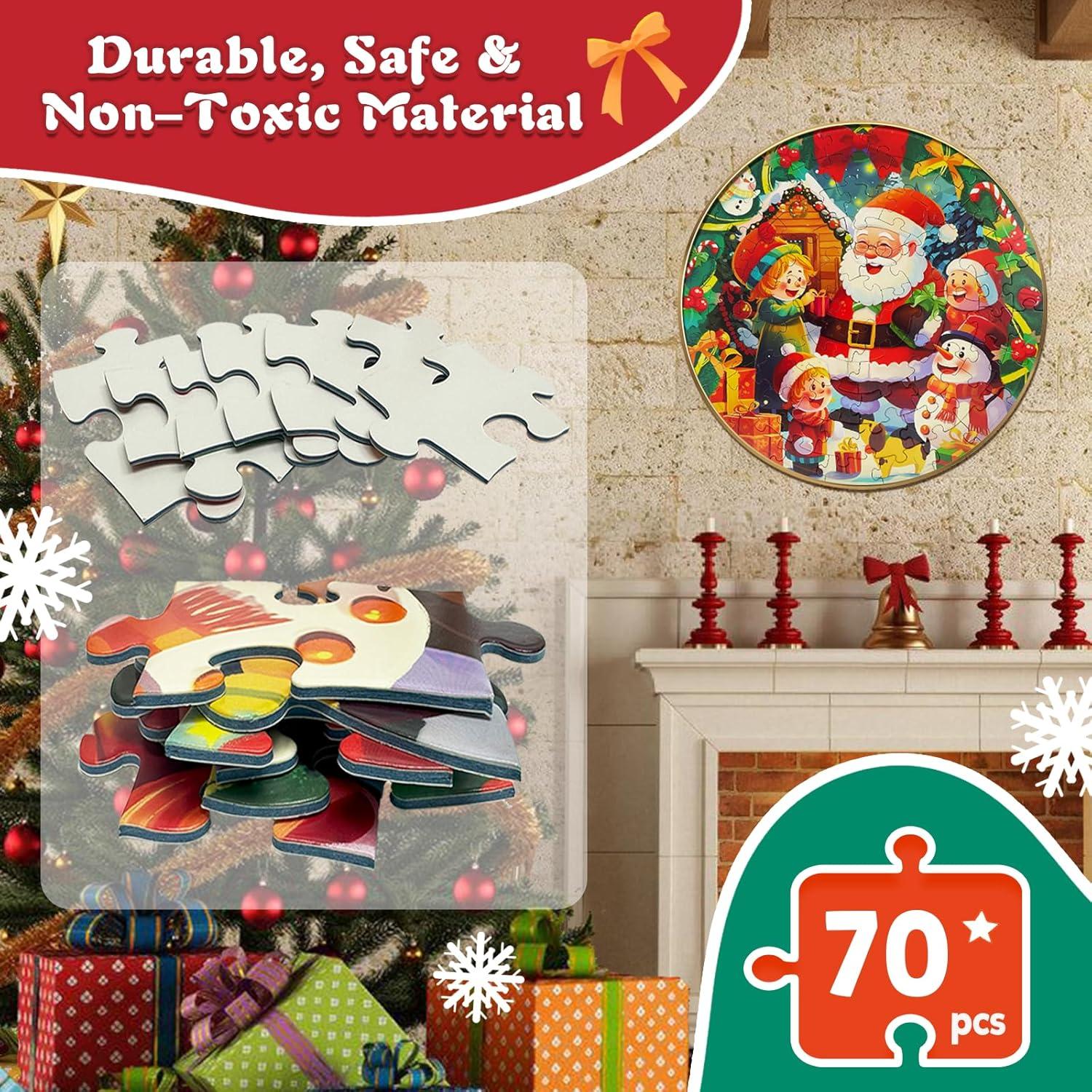 Rompecabezas de Navidad Talgic 70 Piezas Santa y Nieve