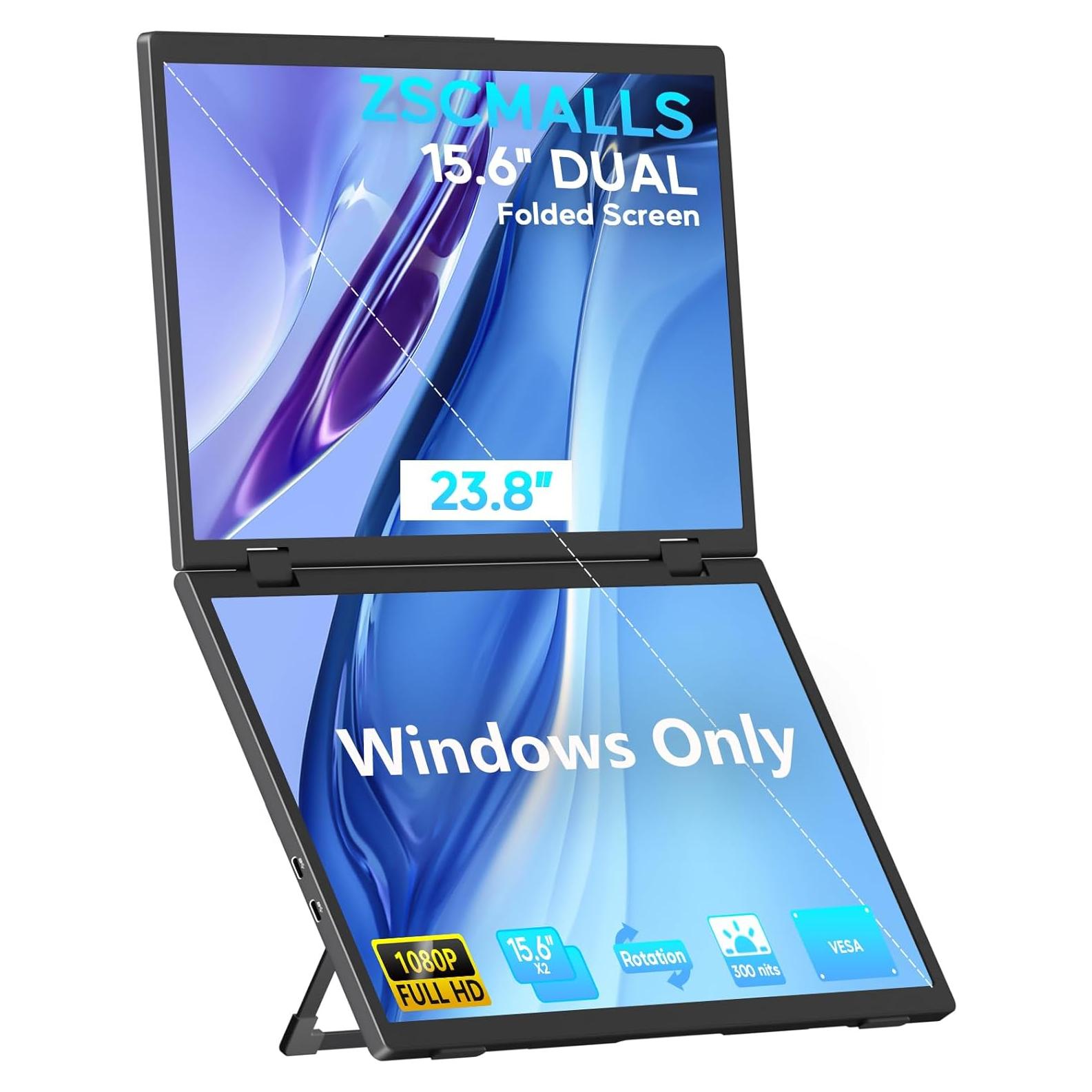 Extensor de Pantalla ZSCMALLS 15.6" 1080P USB-C Plegable