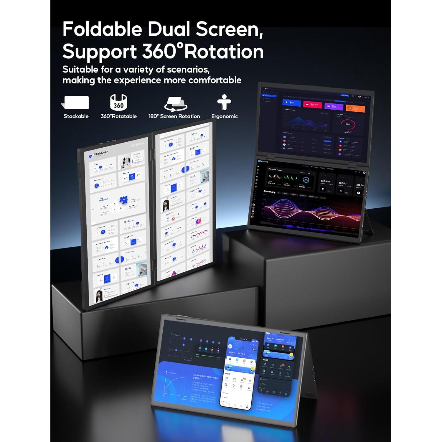 Extensor de Pantalla ZSCMALLS 15.6" 1080P USB-C Plegable