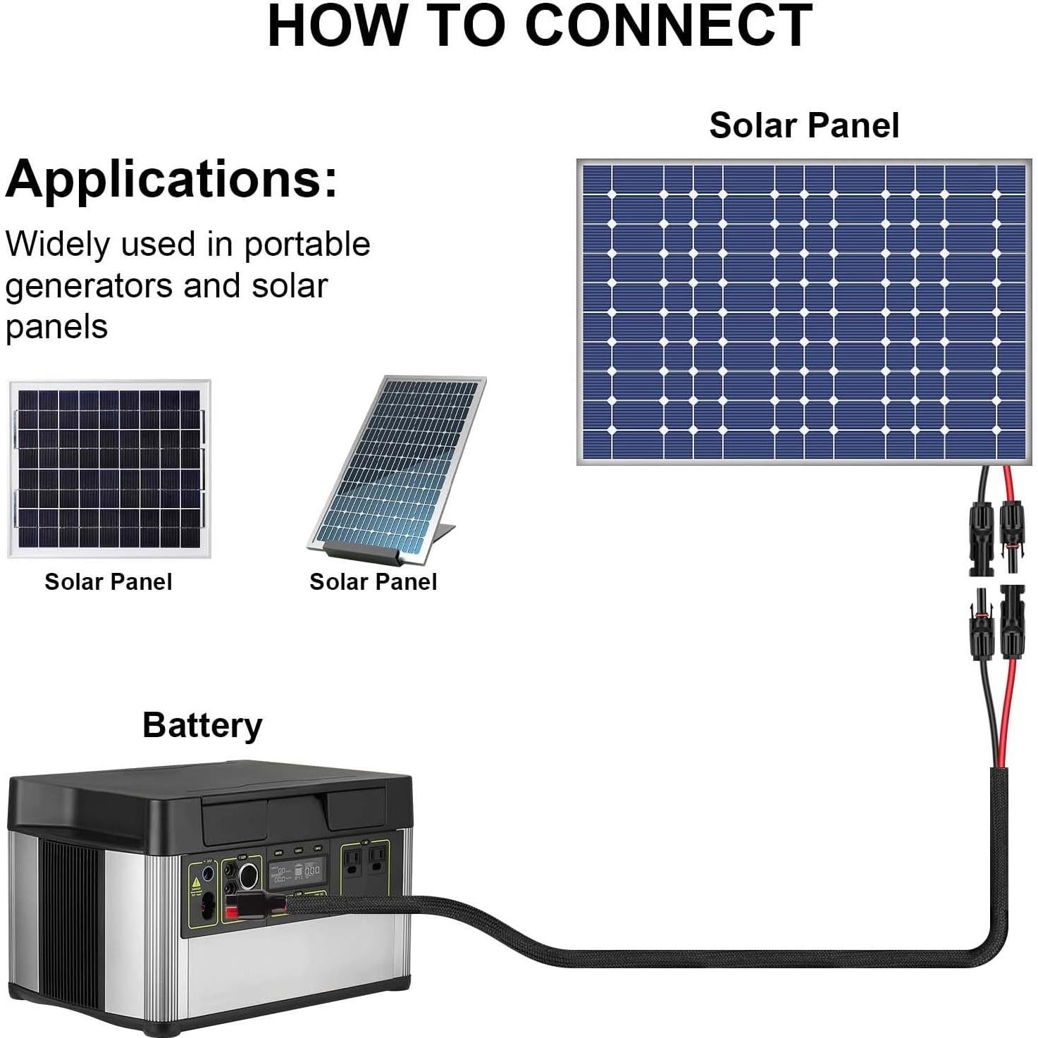 iGreely Conector Kits Cable Solar 10AWG 60cm Macho a Macho