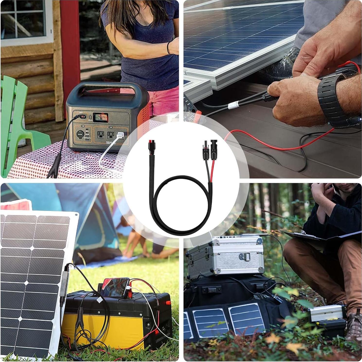 iGreely Conector Kits Cable Solar 10AWG 60cm Macho a Macho