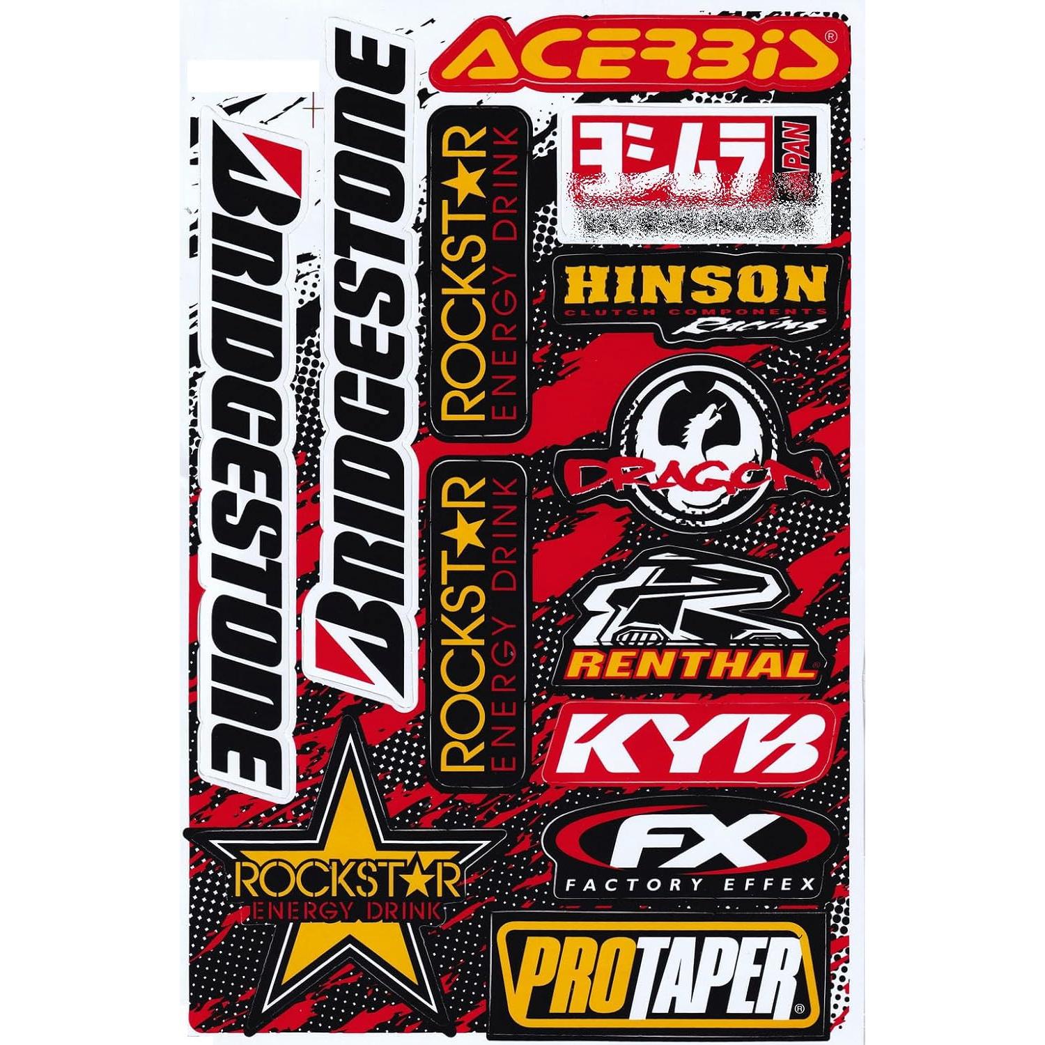 Set of 5 Motocross Dirt Bike Helmet Decal Kit Sticker Sheets #Su-501