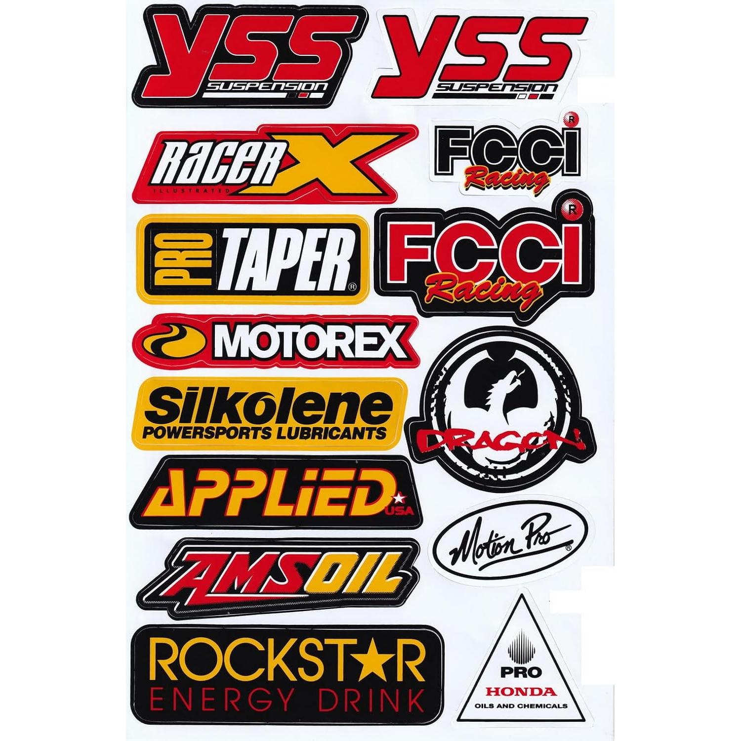 Set of 5 Motocross Dirt Bike Helmet Decal Kit Sticker Sheets #Su-501