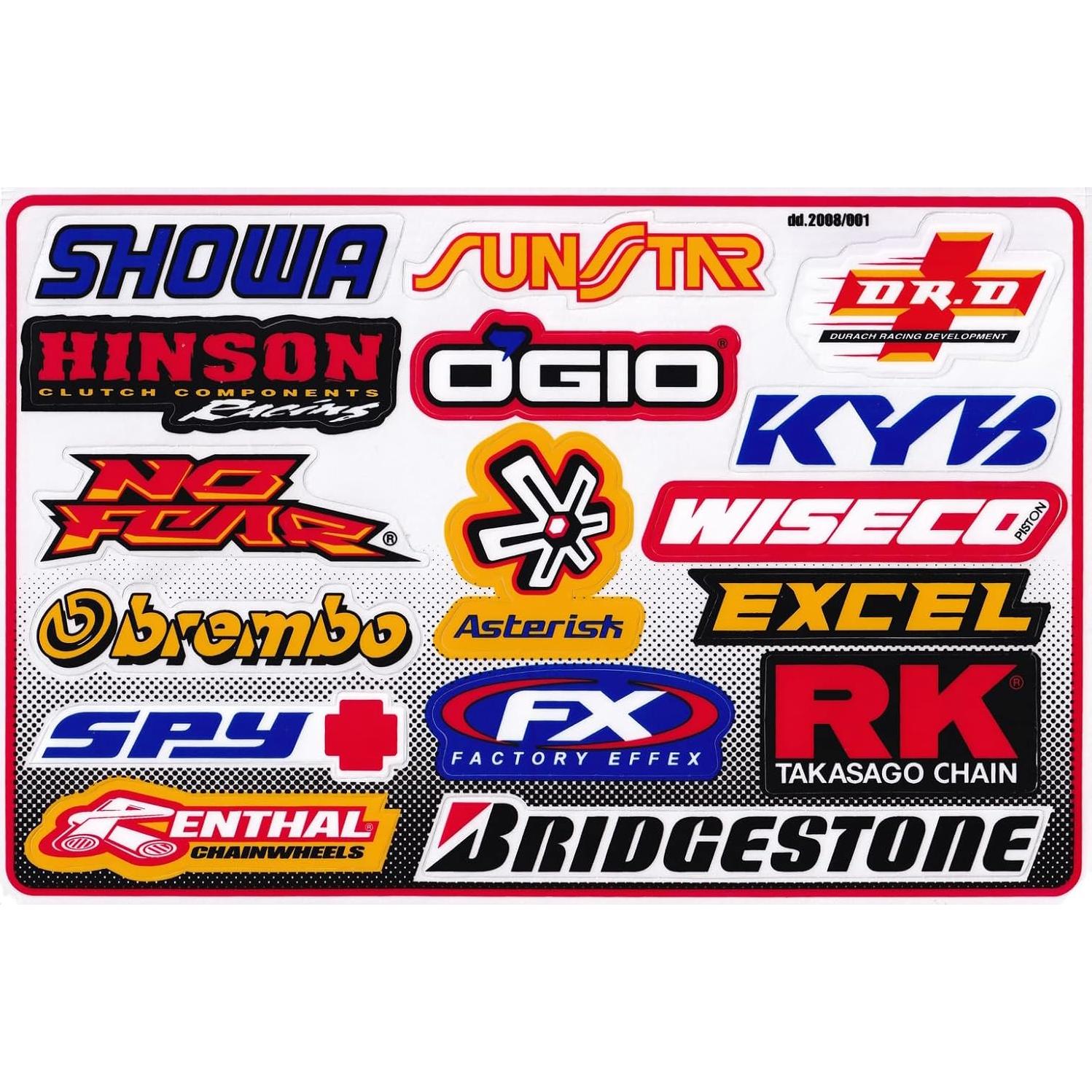 Set of 5 Motocross Dirt Bike Helmet Decal Kit Sticker Sheets #Su-501
