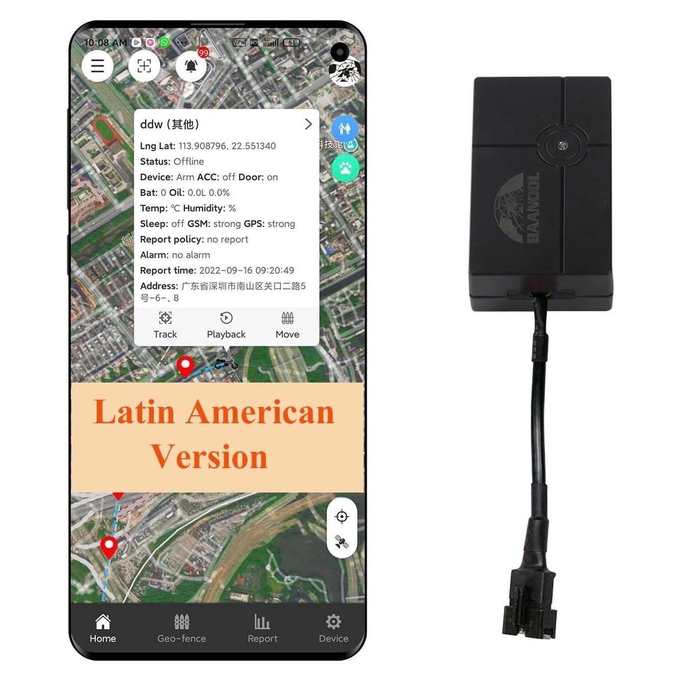 Rastreador GPS 4G BAANOOL BN-401A-L Vehículos Latinoamérica