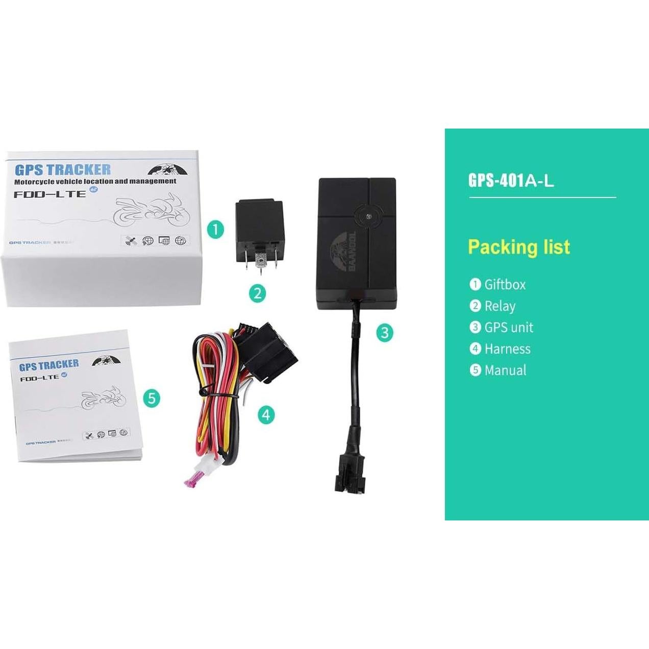 Rastreador GPS 4G BAANOOL BN-401A-L Vehículos Latinoamérica