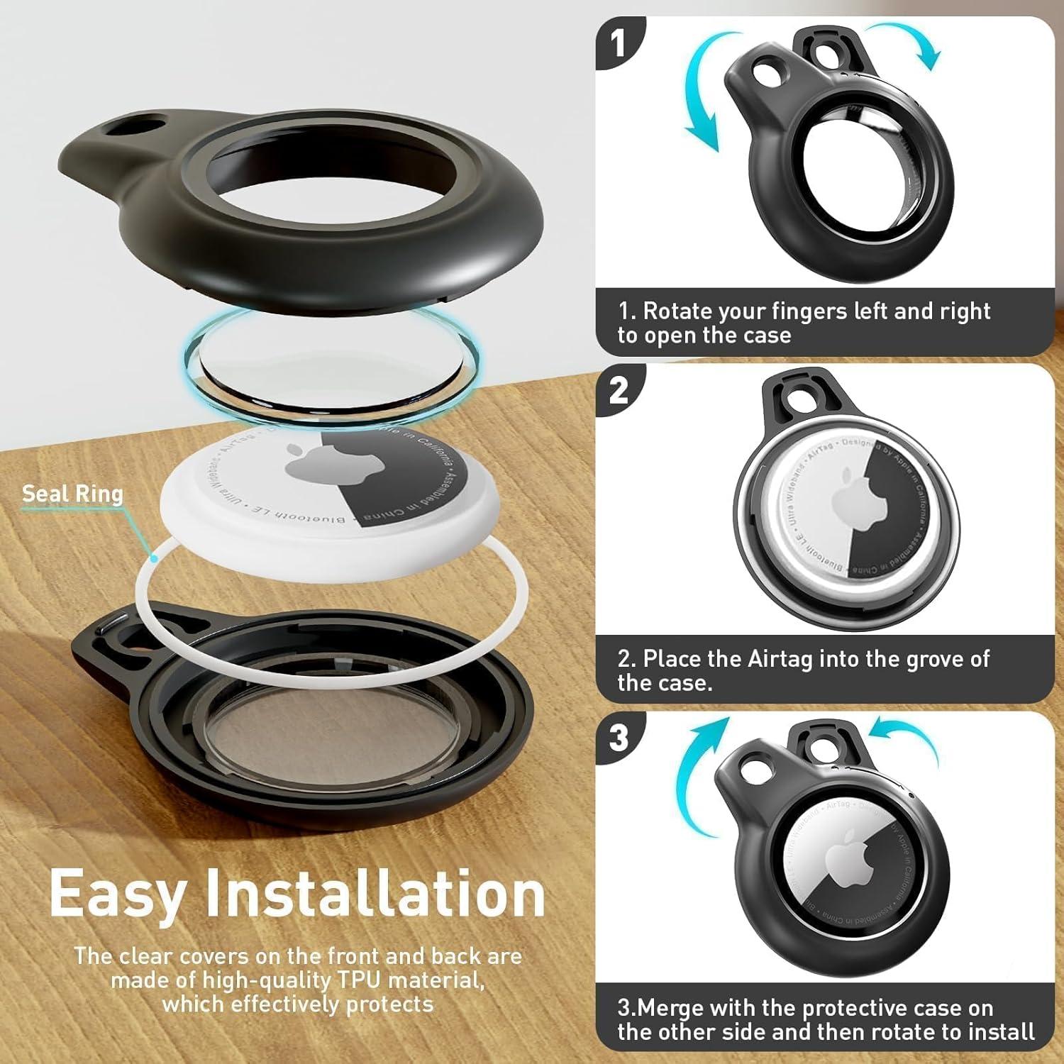 Paquete de 4 Fundas Protectores para AirTag YOKRWO Impermeables