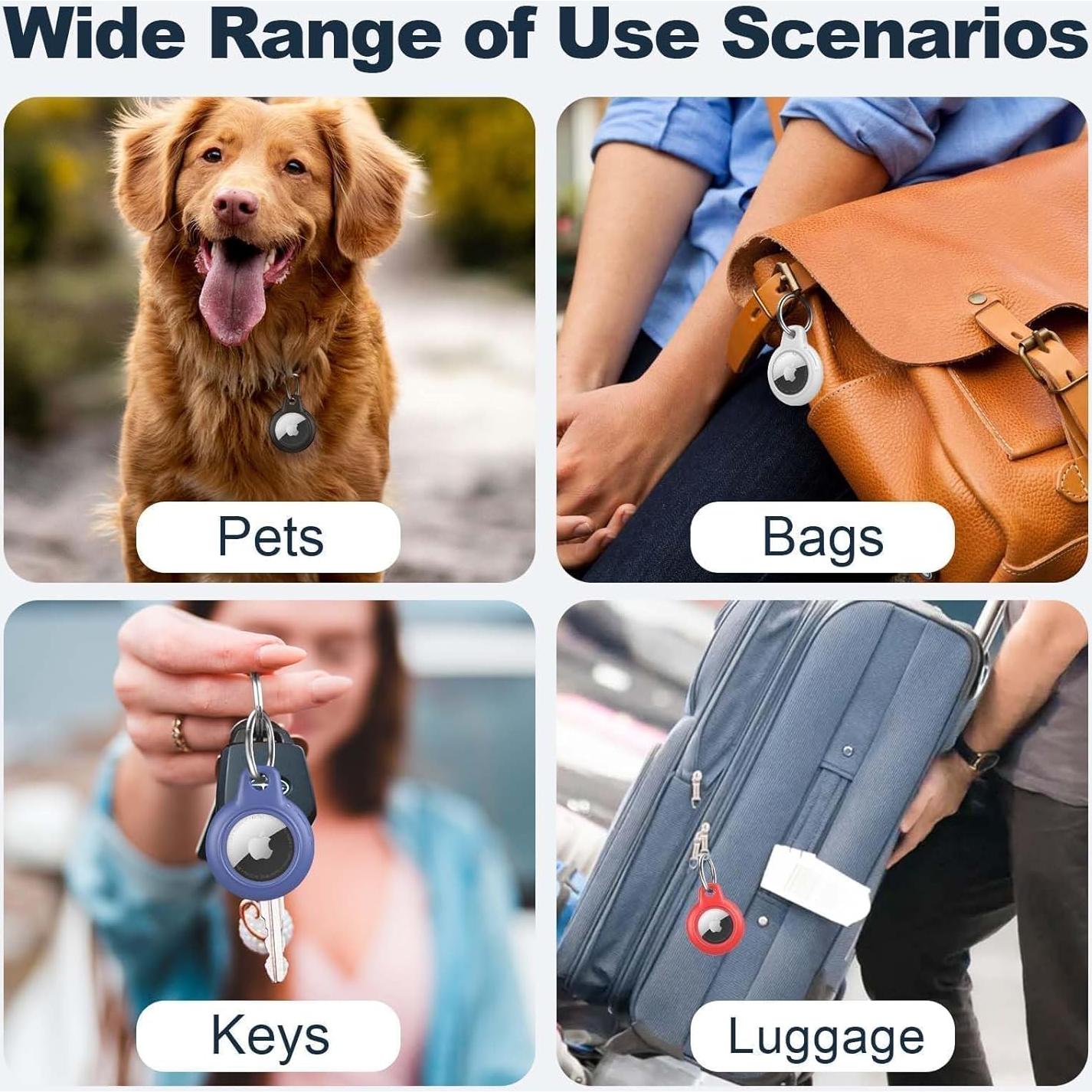 Paquete de 4 Fundas Protectores para AirTag YOKRWO Impermeables