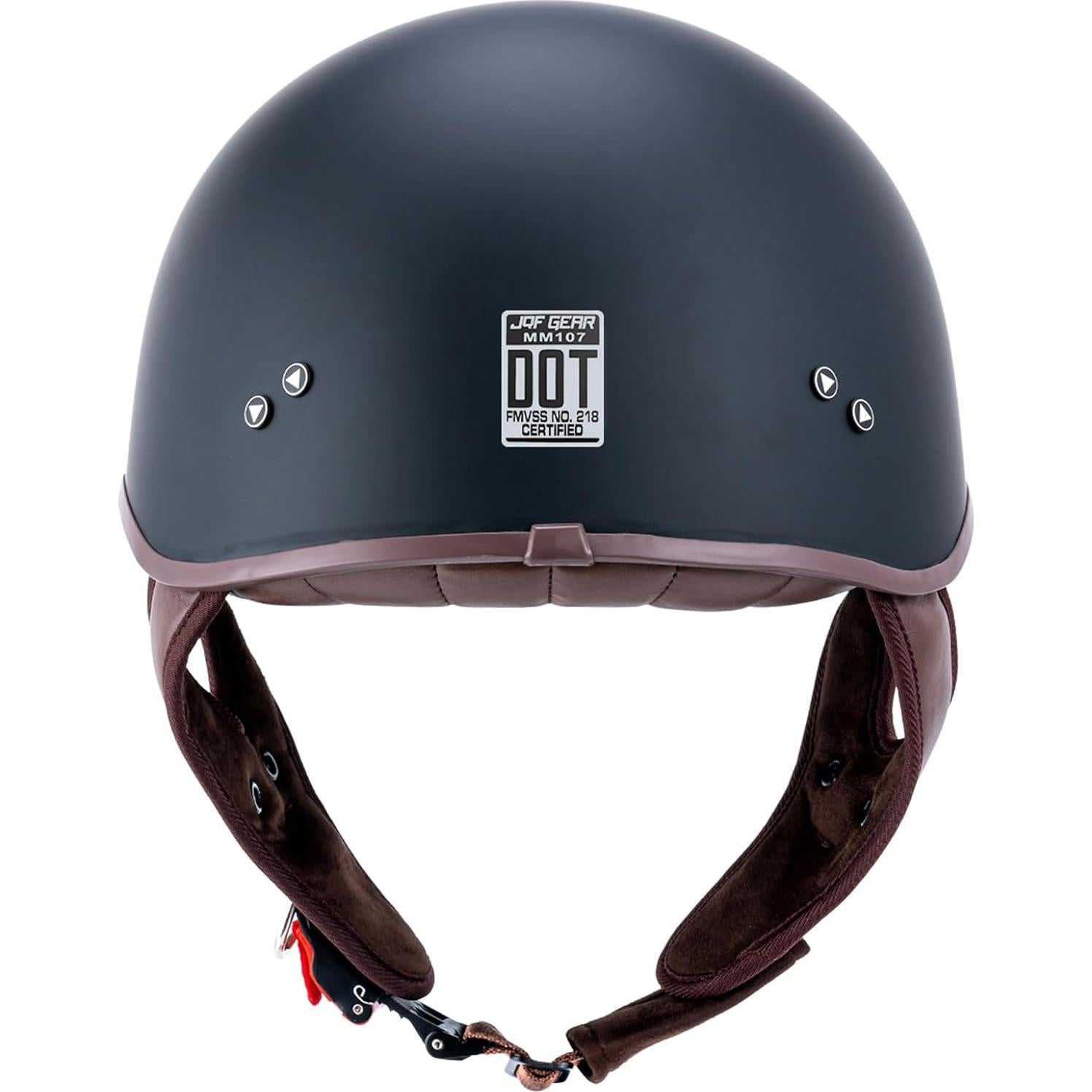 Casco de motocicleta JQF Gear MM107 Retro Negro Mate M