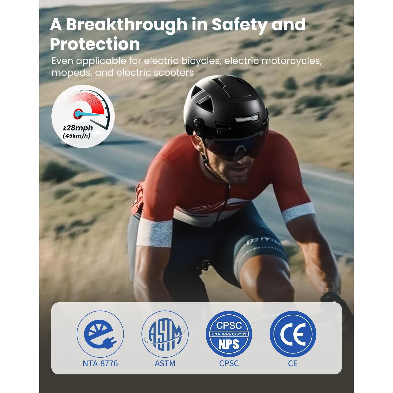 Casco de Bicicleta ILM E3-12LS Bluetooth Gris XXL