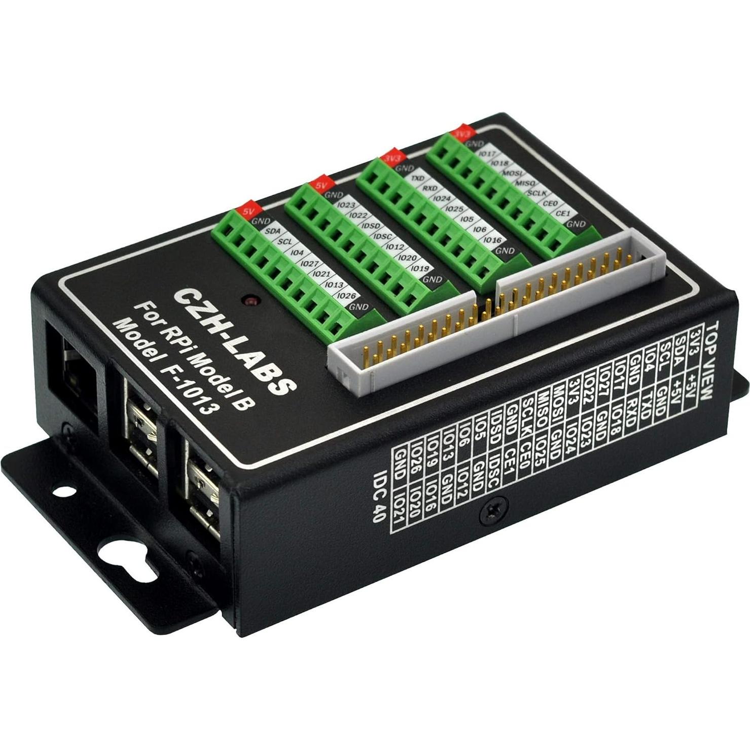 Módulo de Bloque de Terminales RPi con Caja de Aluminio para Raspberry Pi 1 2 3 B B+