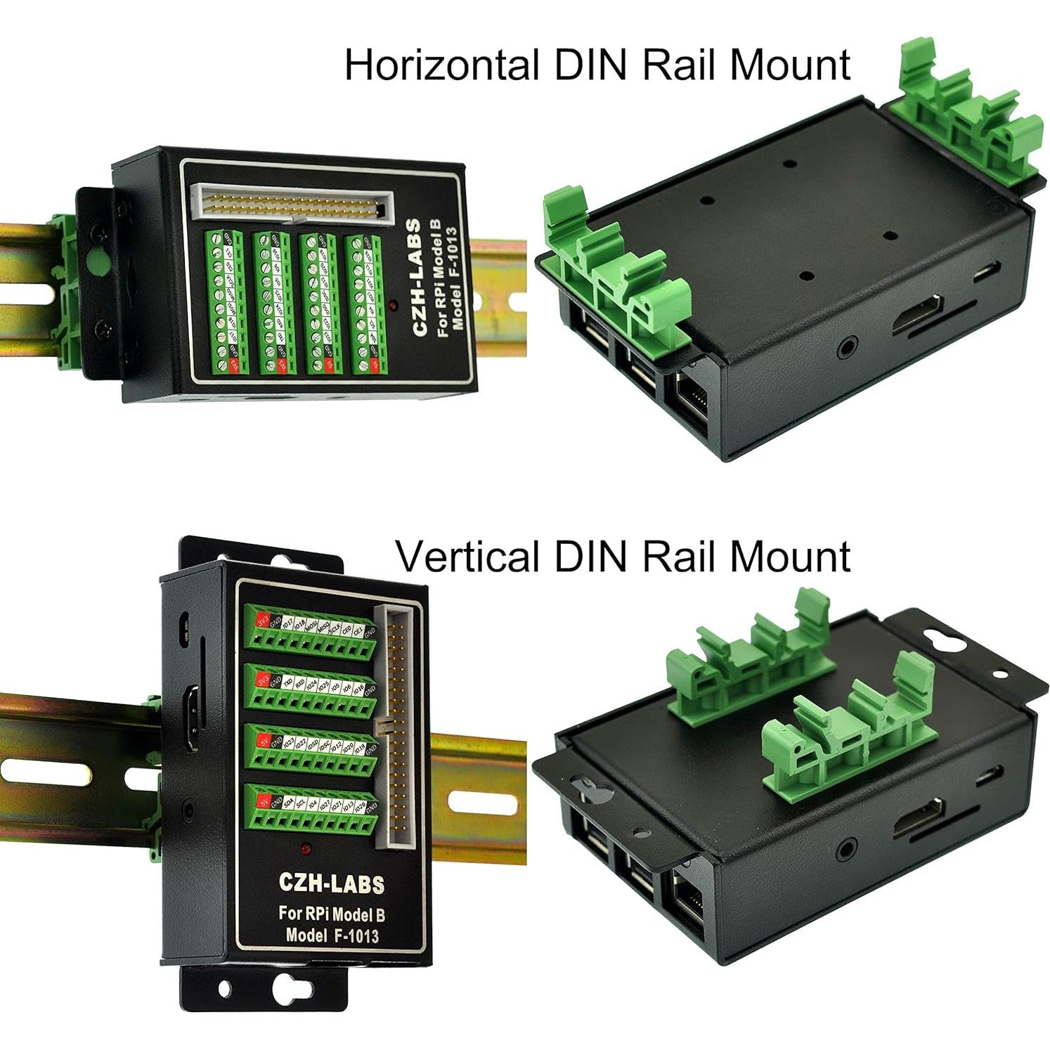 Módulo de Bloque de Terminales RPi con Caja de Aluminio para Raspberry Pi 1 2 3 B B+
