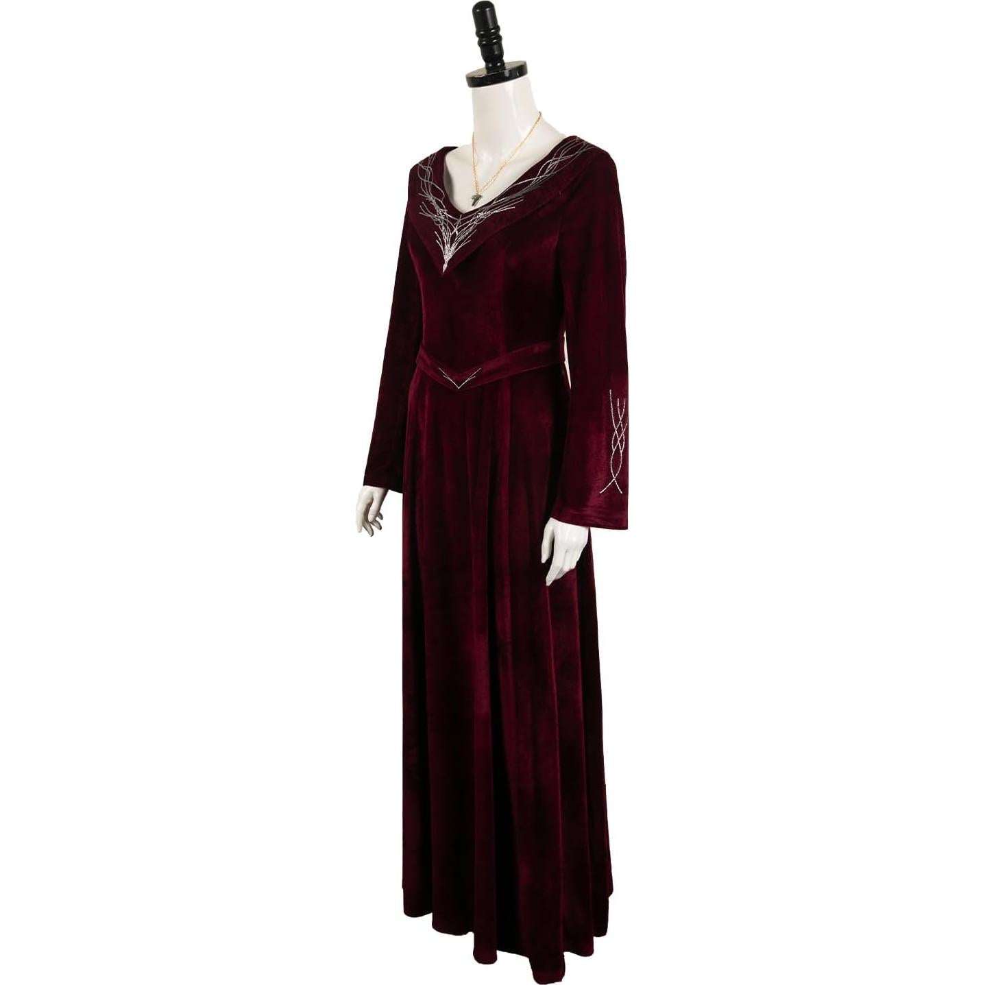 Vestido de Cosplay Rhaenyra Kucos para Mujeres Rojo con Cinturón y Collar