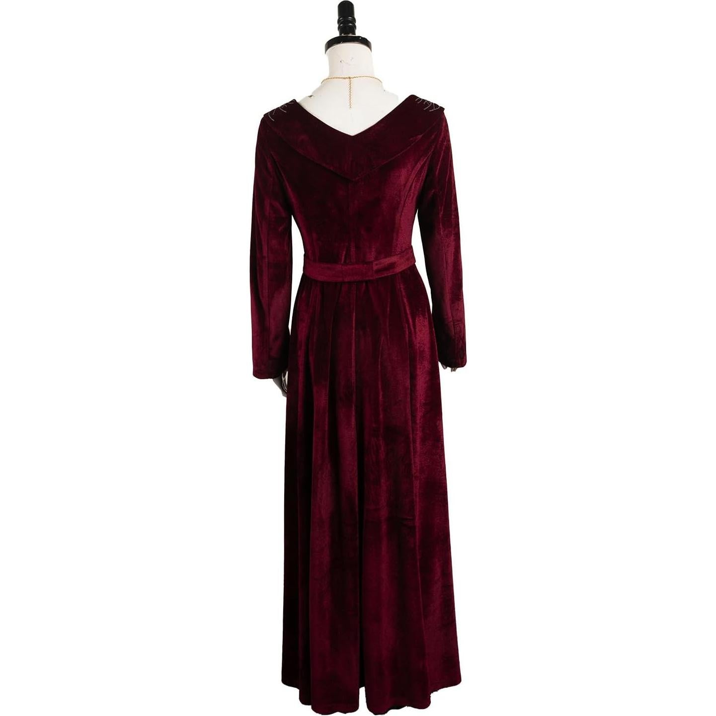 Vestido de Cosplay Rhaenyra Kucos para Mujeres Rojo con Cinturón y Collar