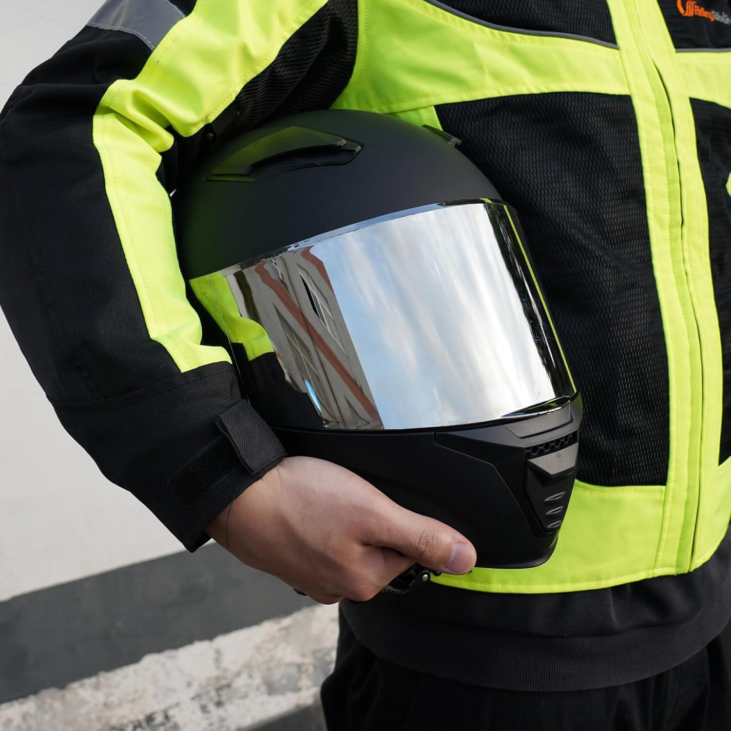 Casco Integral Negro JQF Gear WS-607 para Motocicleta L