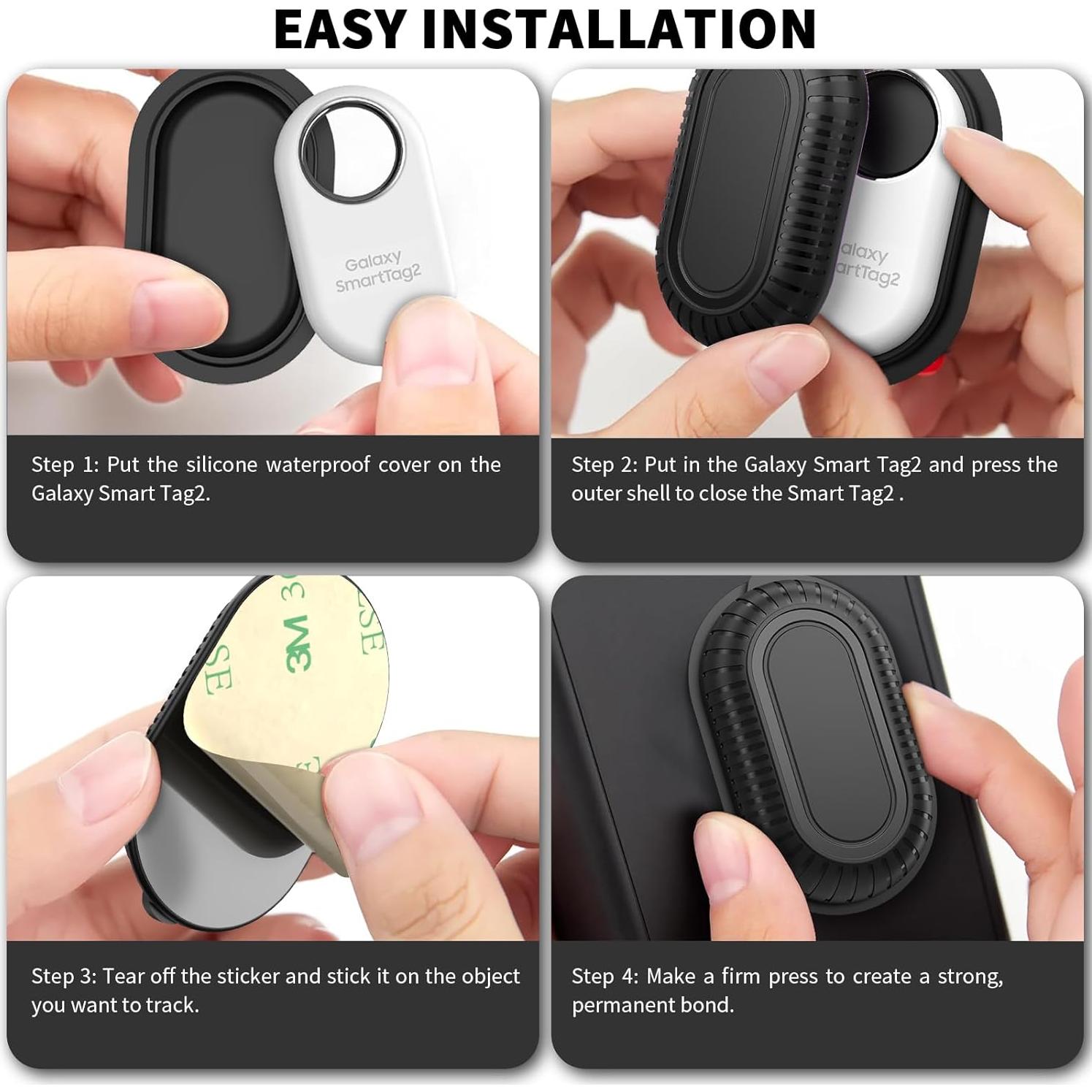 Funda Adhesiva TUDIOW para Samsung Galaxy SmartTag2 - 2 Unidades