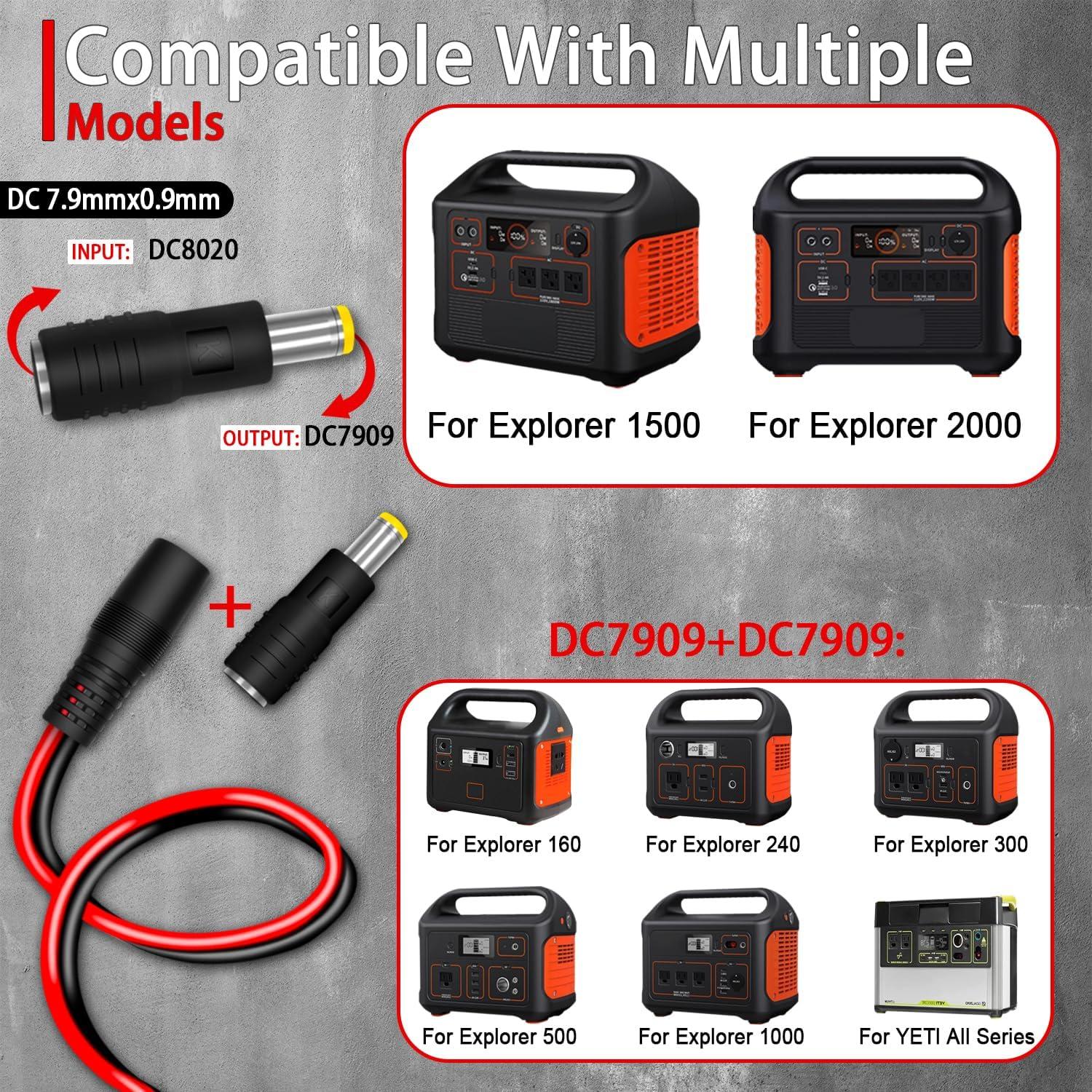 Adaptador SAE a DC 8mm hembra 1.8m COMeap para panel solar