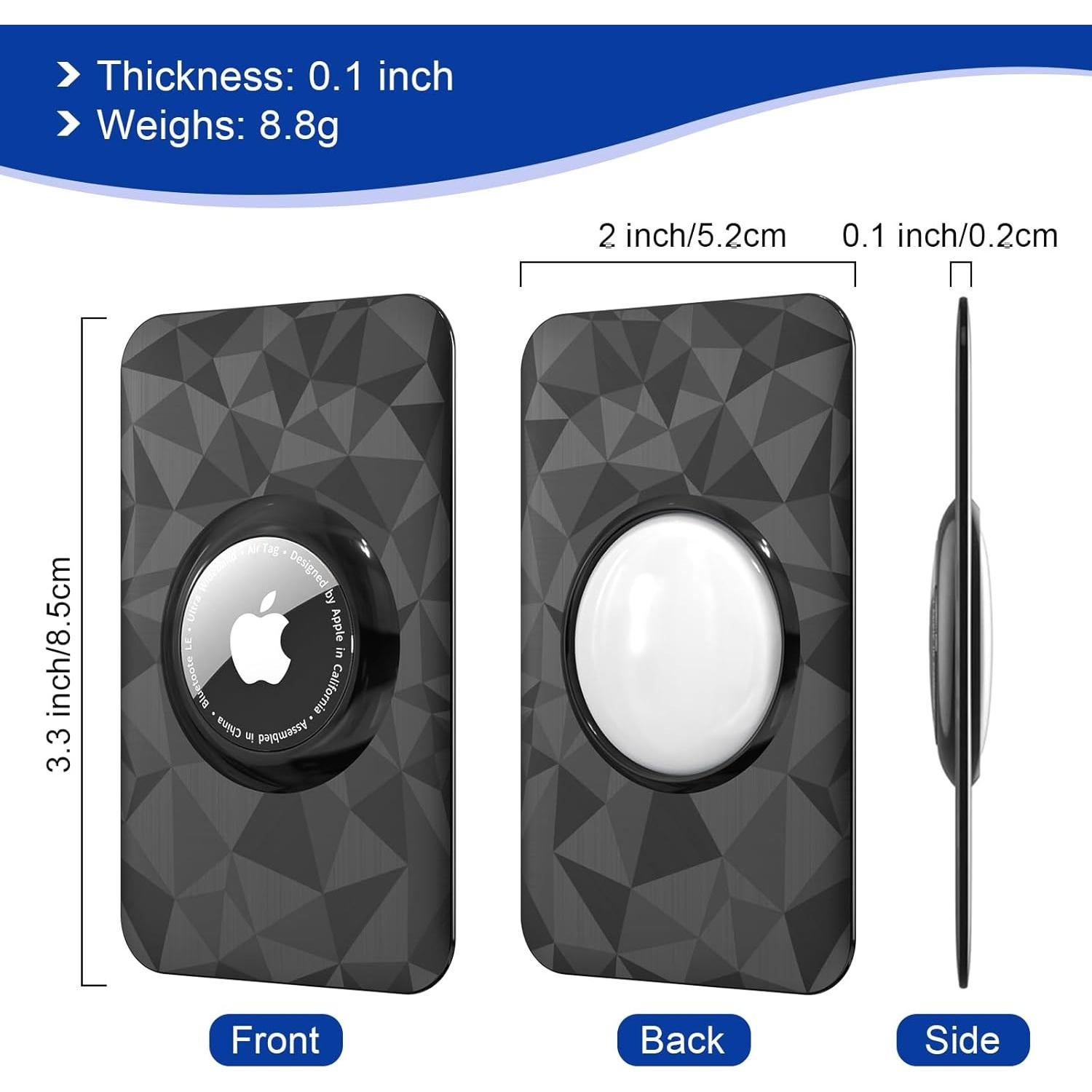 Soporte Ultra Delgado para Airtag Jawmug - Estuche Negro