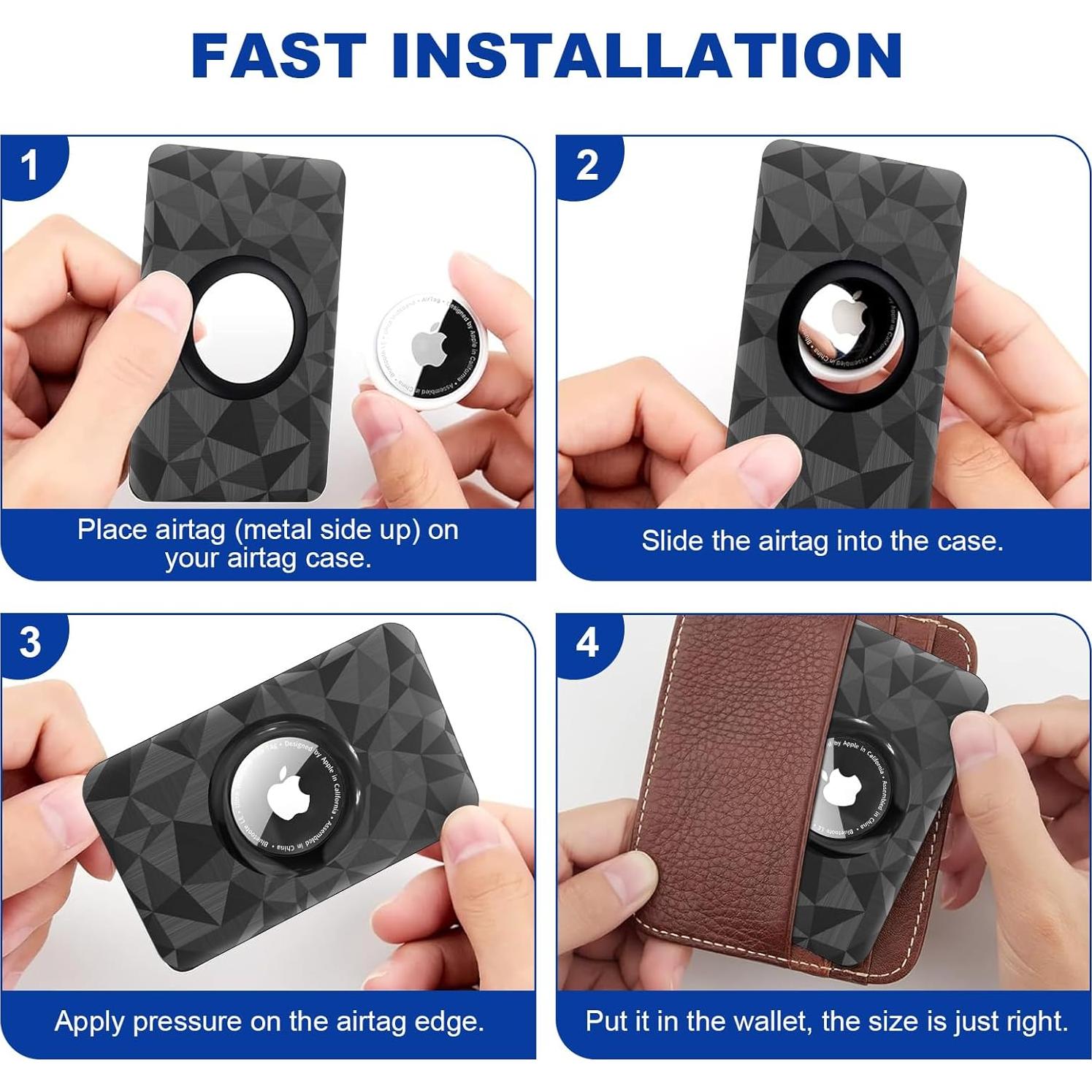 Soporte Ultra Delgado para Airtag Jawmug - Estuche Negro