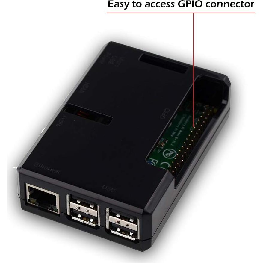 Caja Protectora ABS para Raspberry Pi 3B+/3B/2B - Negra