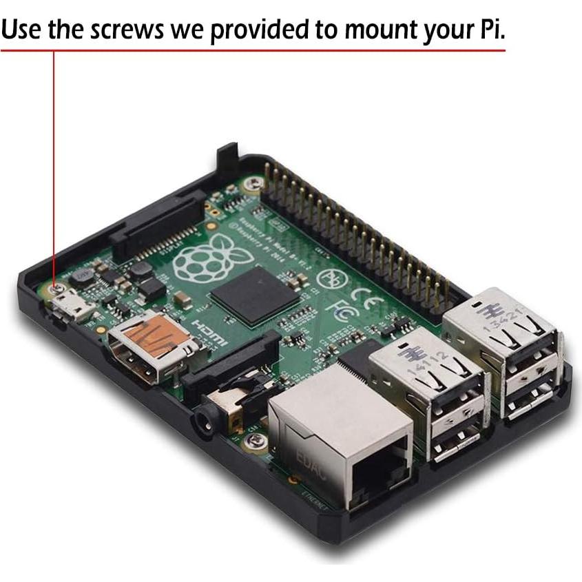 Caja Protectora ABS para Raspberry Pi 3B+/3B/2B - Negra