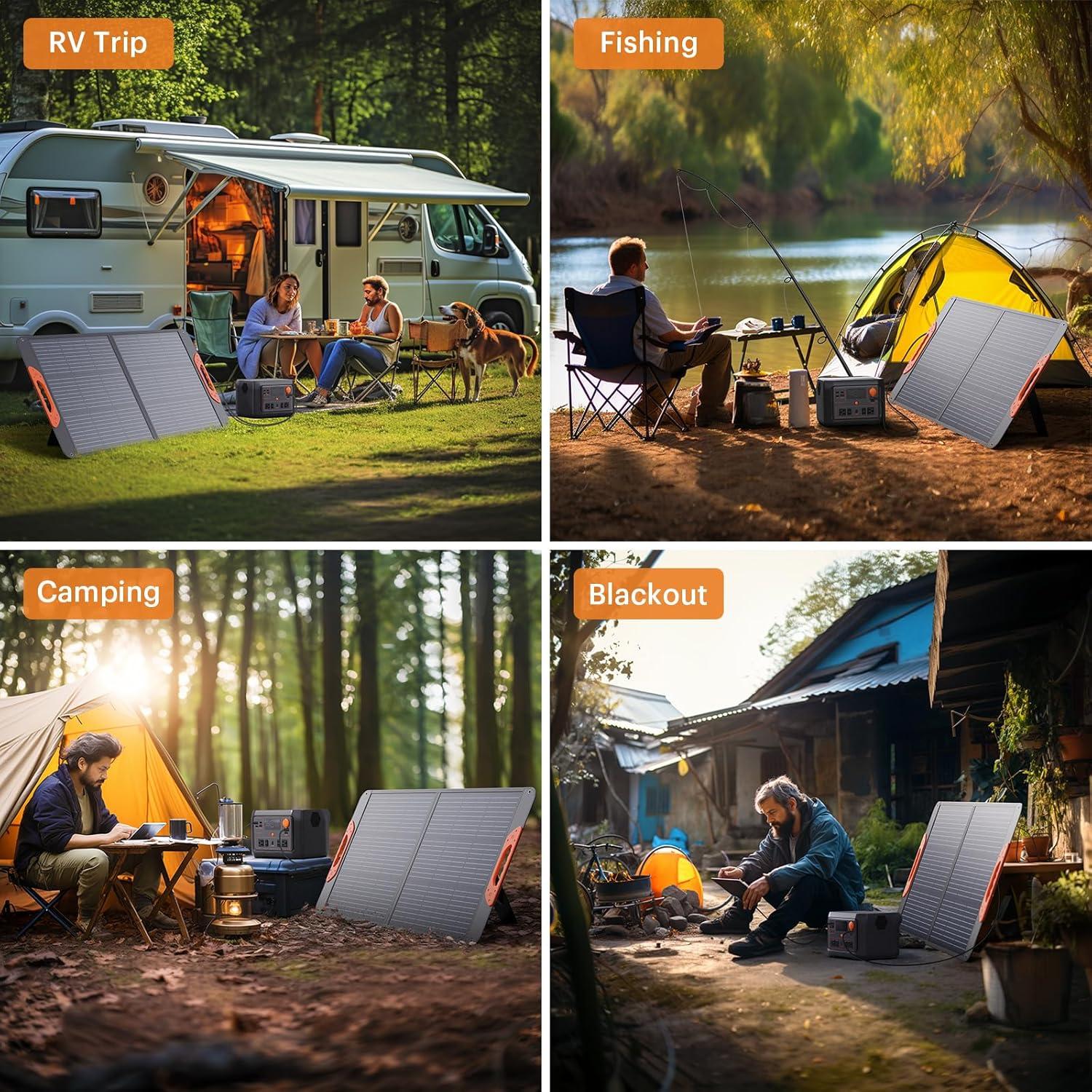 Panel Solar Plegable ZOUPW 100W Monocristalino Impermeable