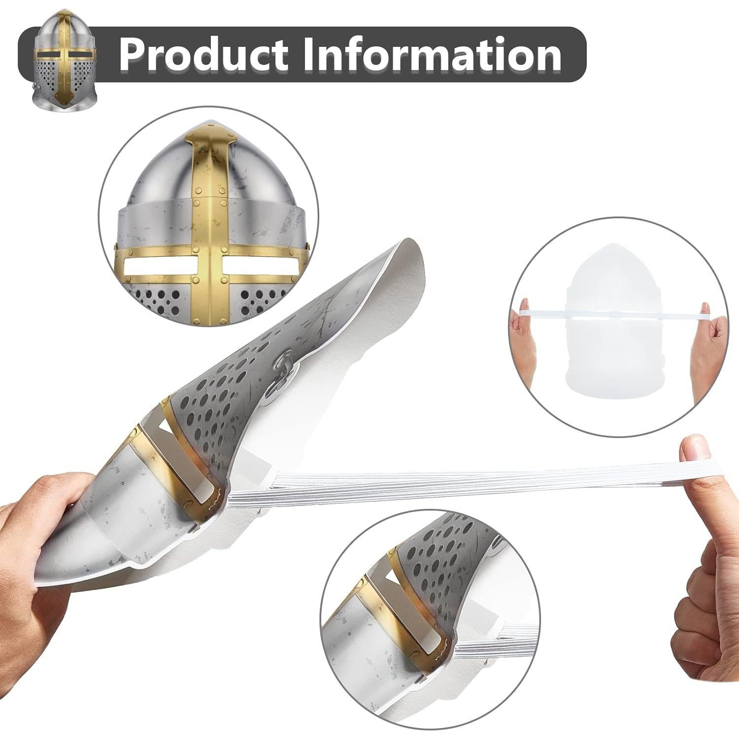 Máscaras Medievales Zhanmai para Niños - 12 Piezas 3D