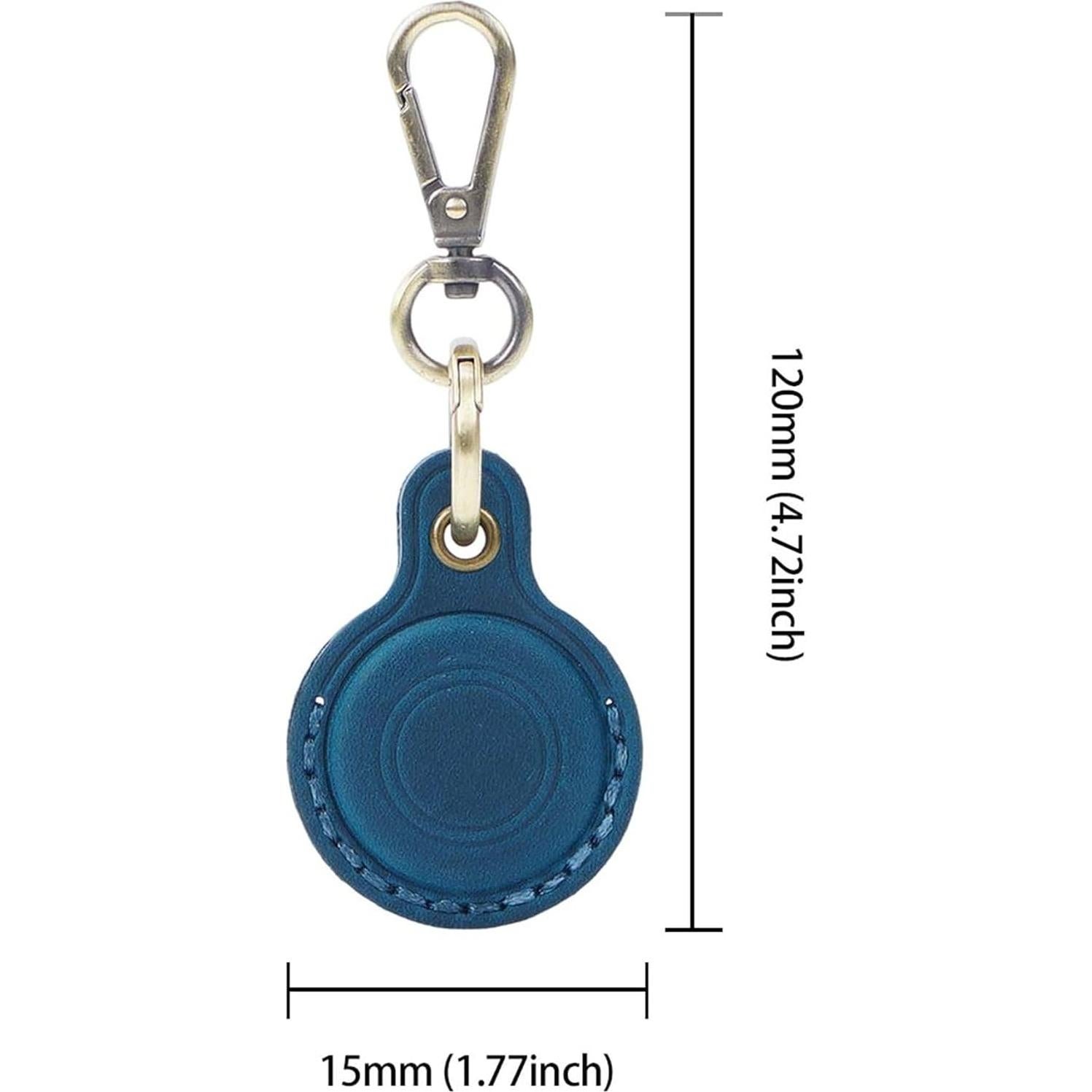 Funda Protectora de Cuero AIGUONIU para Apple AirTag Azul