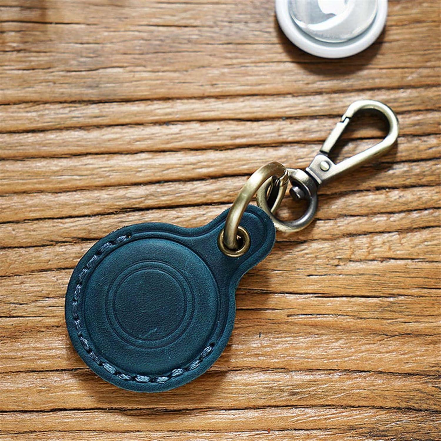 Funda Protectora de Cuero AIGUONIU para Apple AirTag Azul