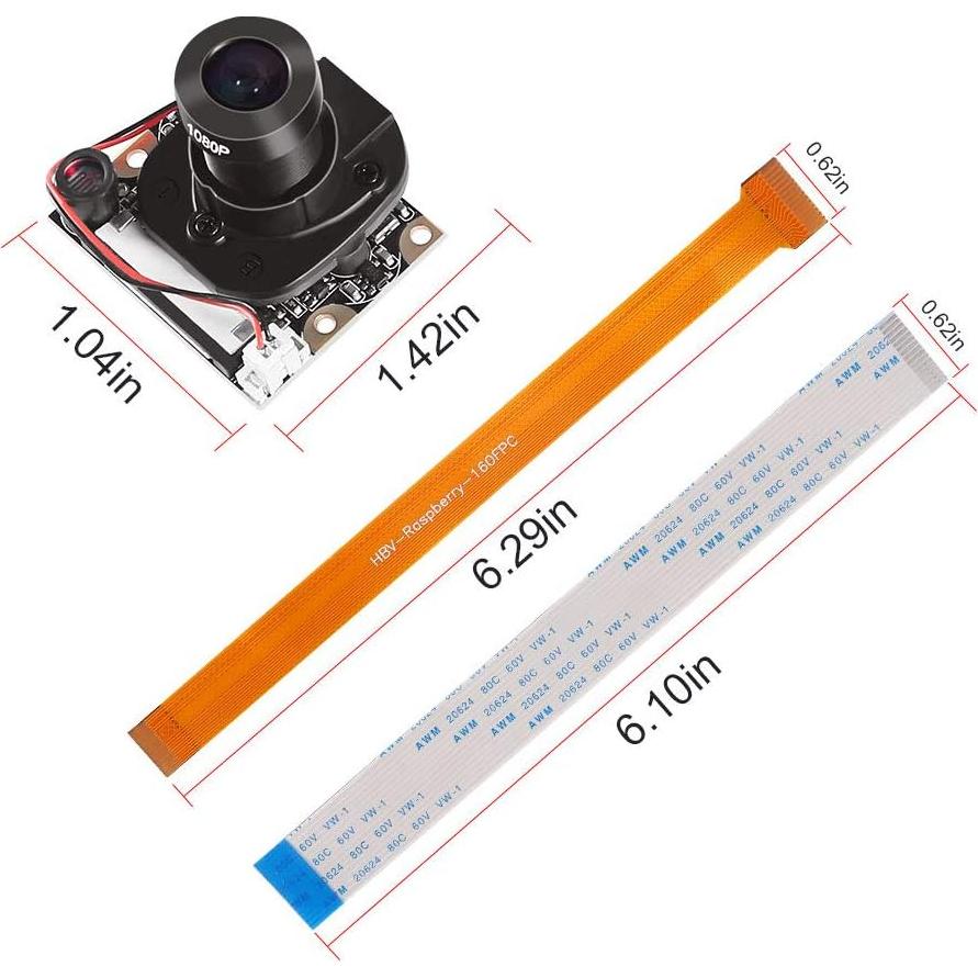 Módulo de Cámara Aokin 5MP IR-Cut para Raspberry Pi 2/3