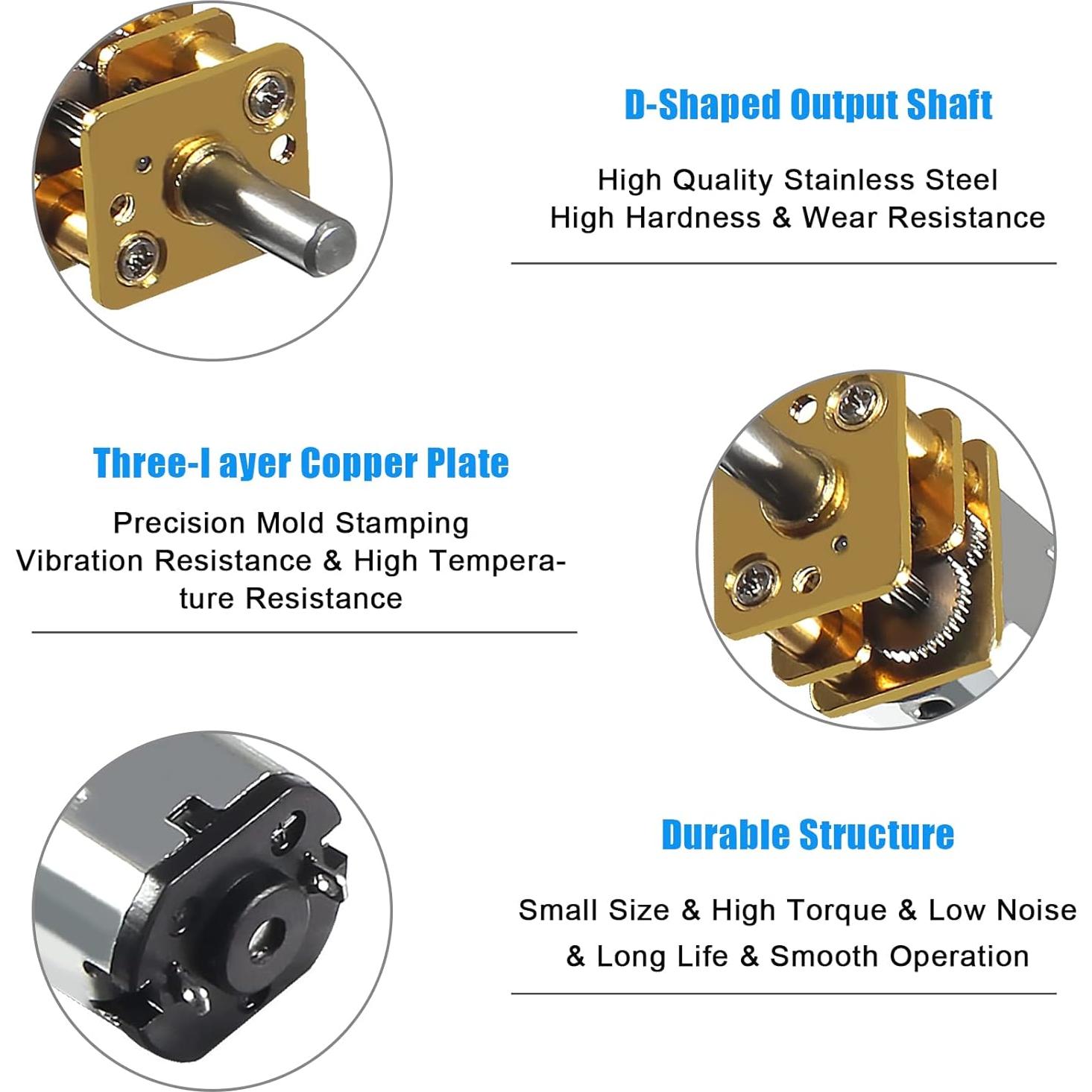 2 Piezas Motor de Reducción de Velocidad N20 DC 6V 30RPM