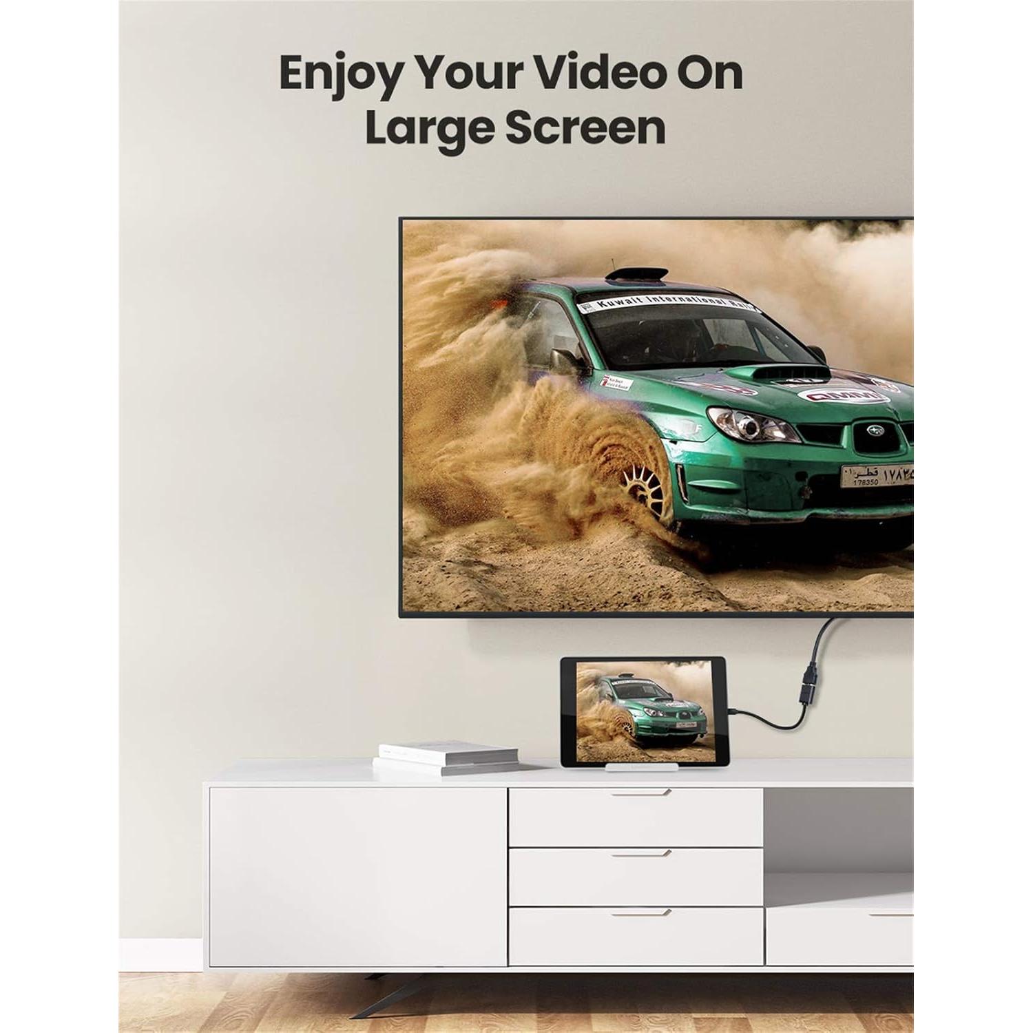 Adaptador Micro HDMI a HDMI UGREEN 20 cm 4K 60Hz Alta Velocidad