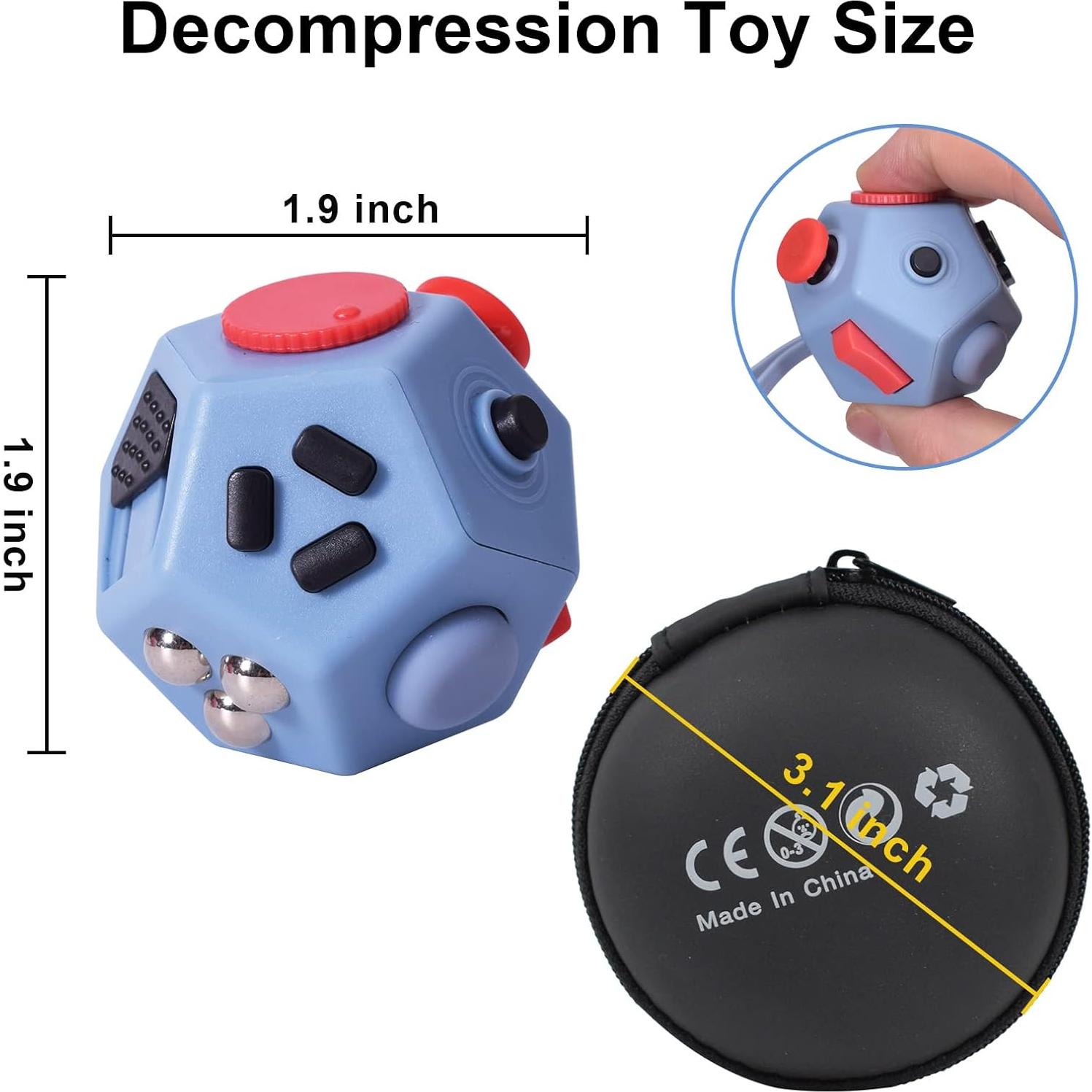 Cubo Antiestrés UOOEFUN 12 Caras para Aliviar Ansiedad