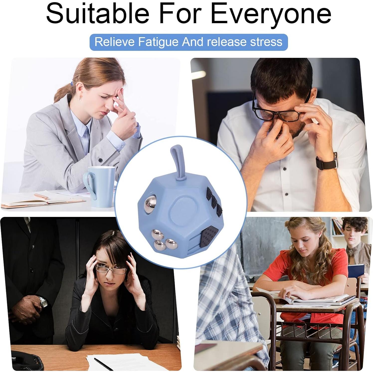 Cubo Antiestrés UOOEFUN 12 Caras para Aliviar Ansiedad