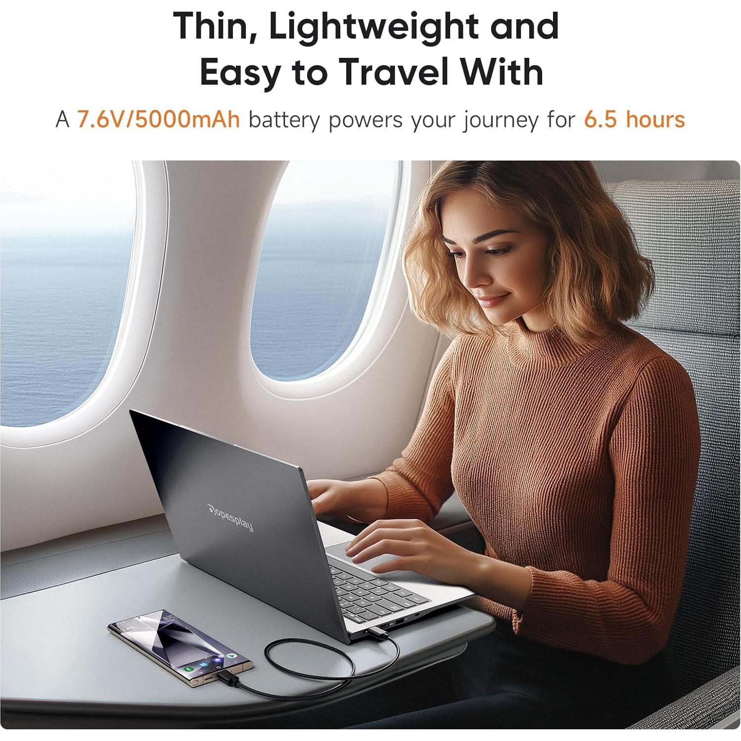 Monitor Portátil Dopesplay 14.1" 1200P con Teclado y Batería