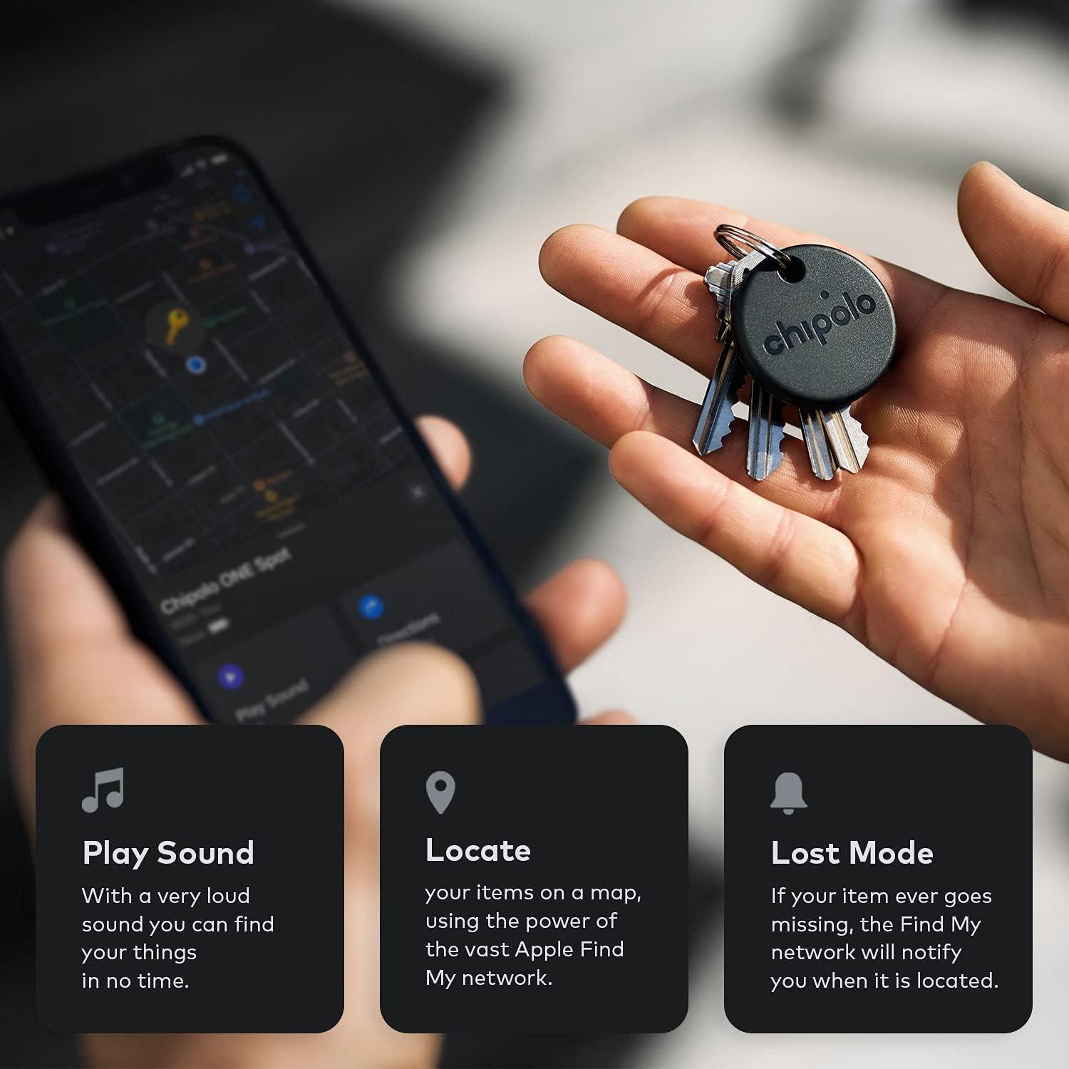 Chipolo ONE Spot - Localizador Bluetooth - Paquete de 4 - Casi Negro