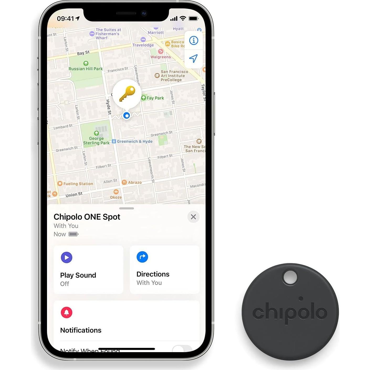 Chipolo ONE Spot - Localizador Bluetooth - Paquete de 4 - Casi Negro