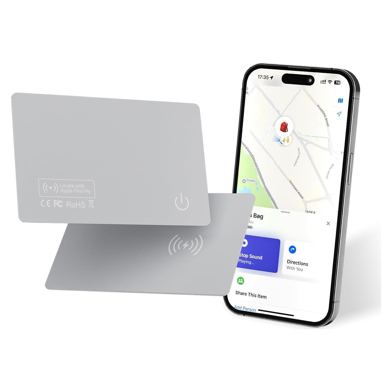 Tarjeta Rastreadora eirix para Cartera - GPS Inteligente Gris