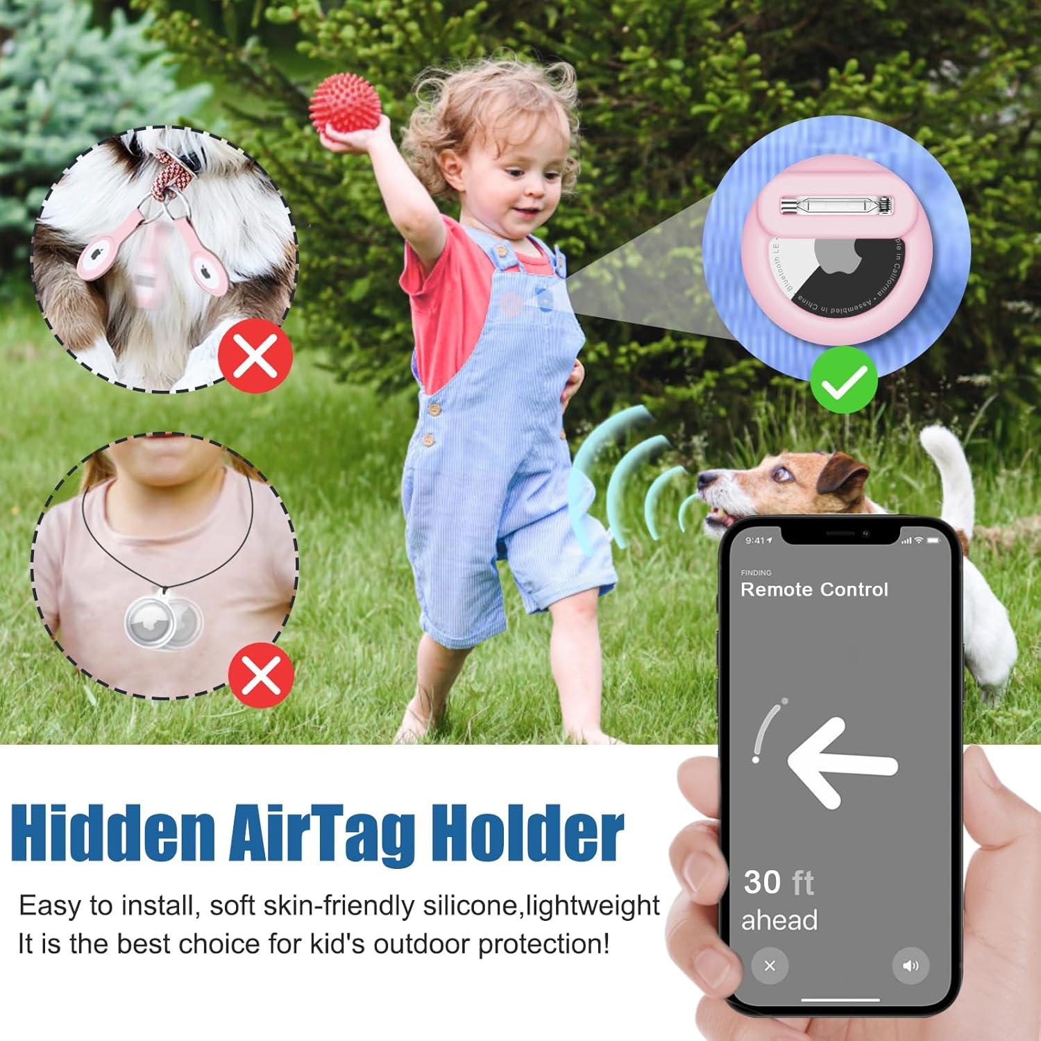 Soporte Oculto para AirTag Wowwat Rosa - Protección Niños