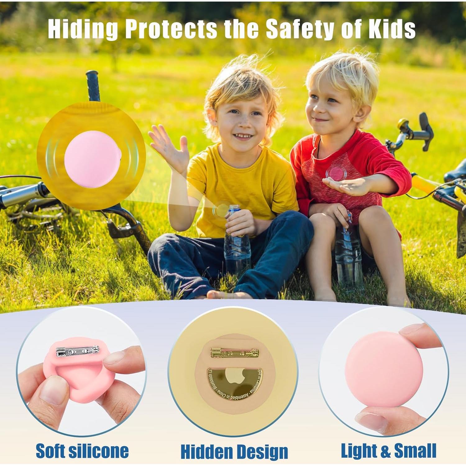 Soporte Oculto para AirTag Wowwat Rosa - Protección Niños