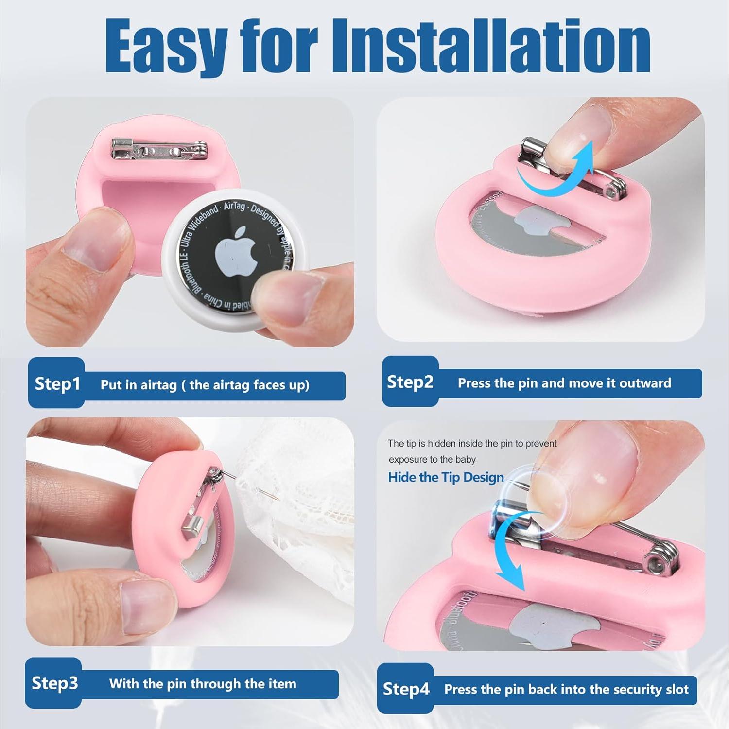 Soporte Oculto para AirTag Wowwat Rosa - Protección Niños