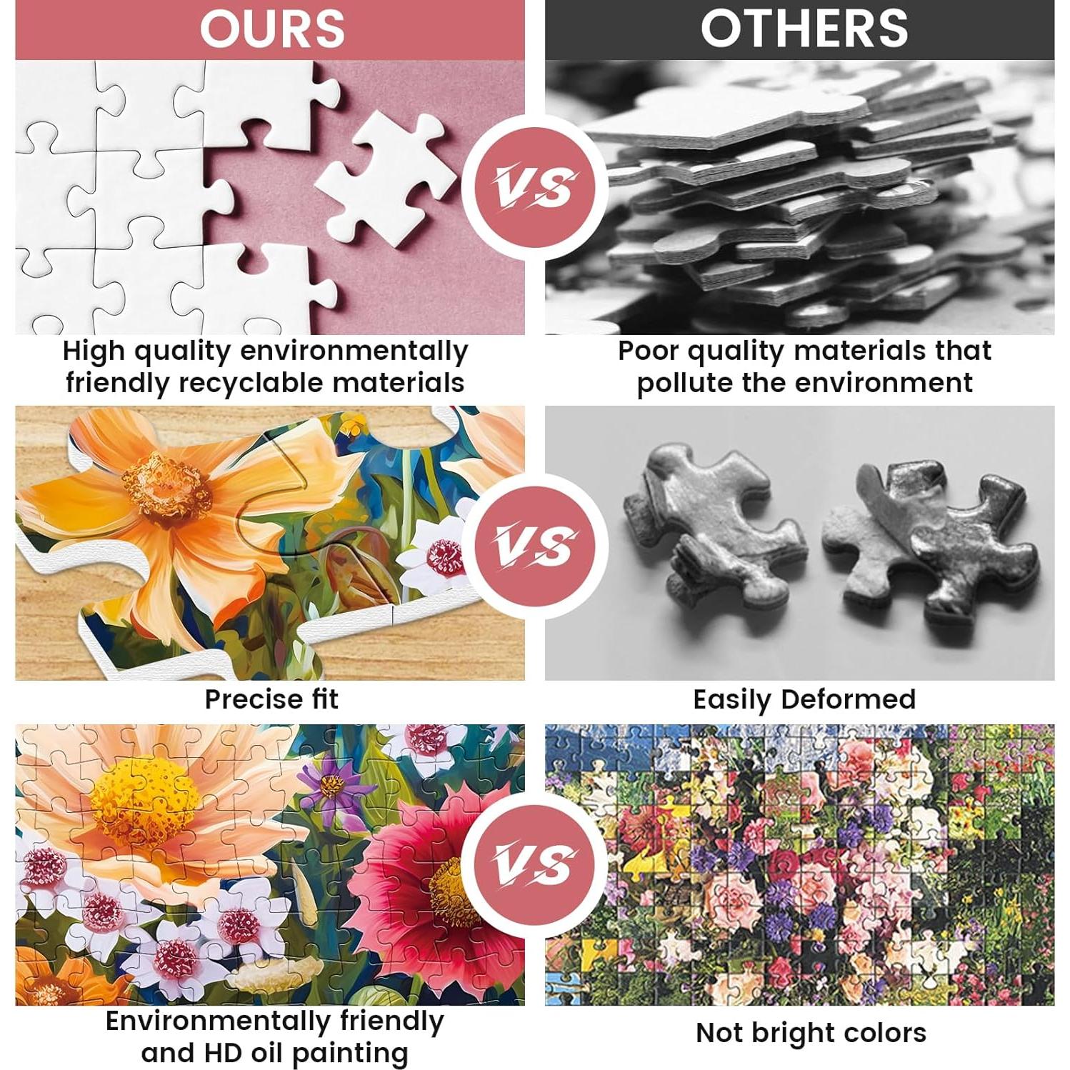 Rompecabezas de 300 Piezas WSCXSC Flores 52.1x38.1 cm