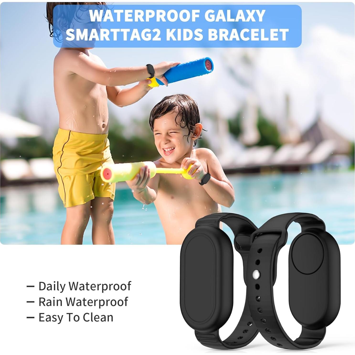 FGERWZ Pulsera Impermeable 2-Pack para Galaxy SmartTag2 Niños